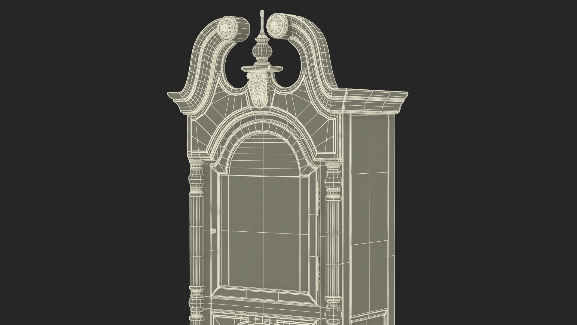 Grandfather Clock Walnut 3D model