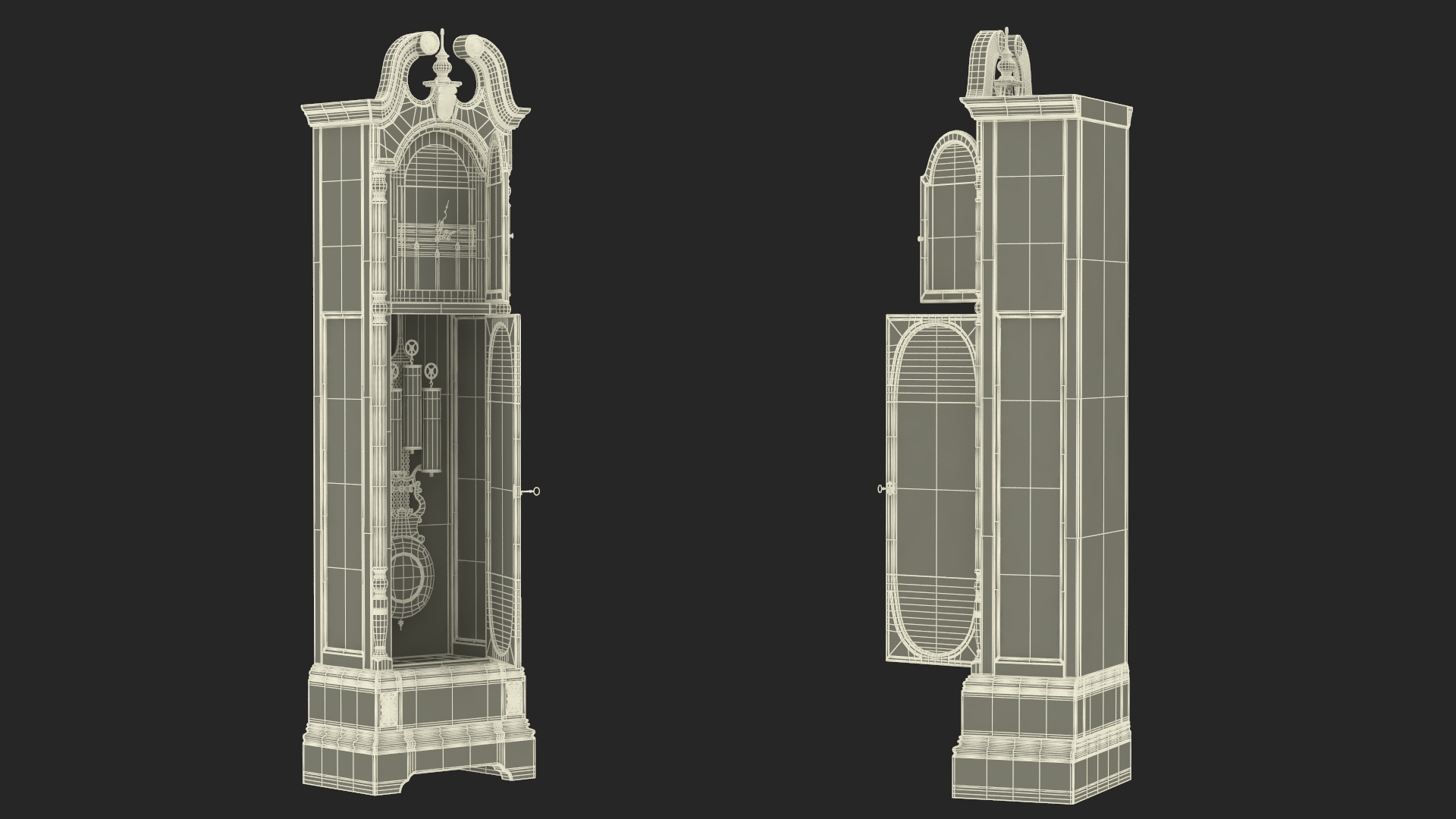 Grandfather Clock Walnut 3D model
