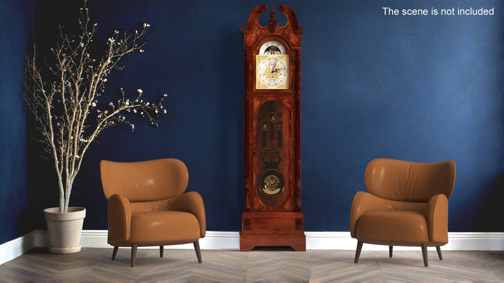 Grandfather Clock Walnut 3D model
