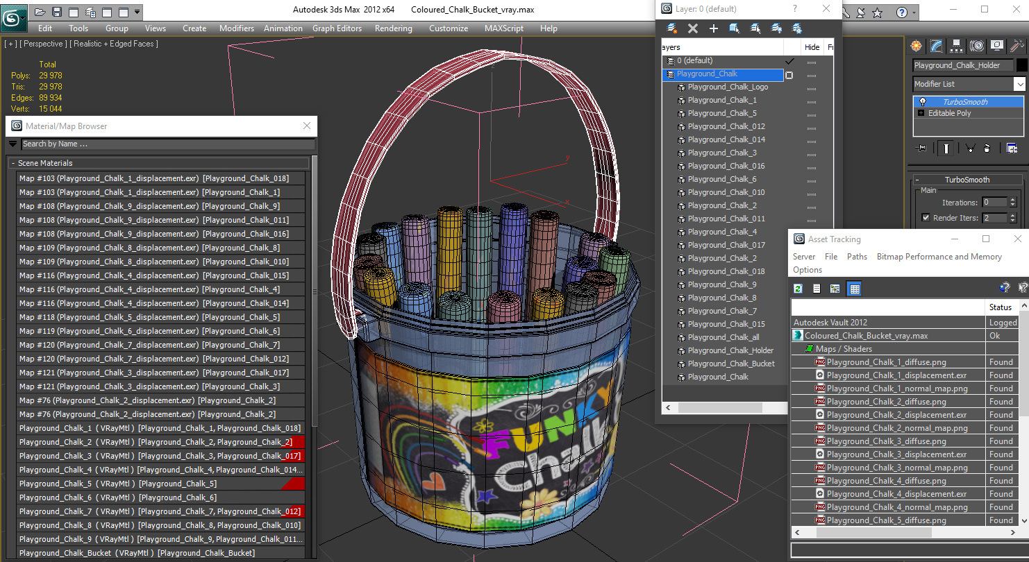 3D Coloured Chalk Bucket