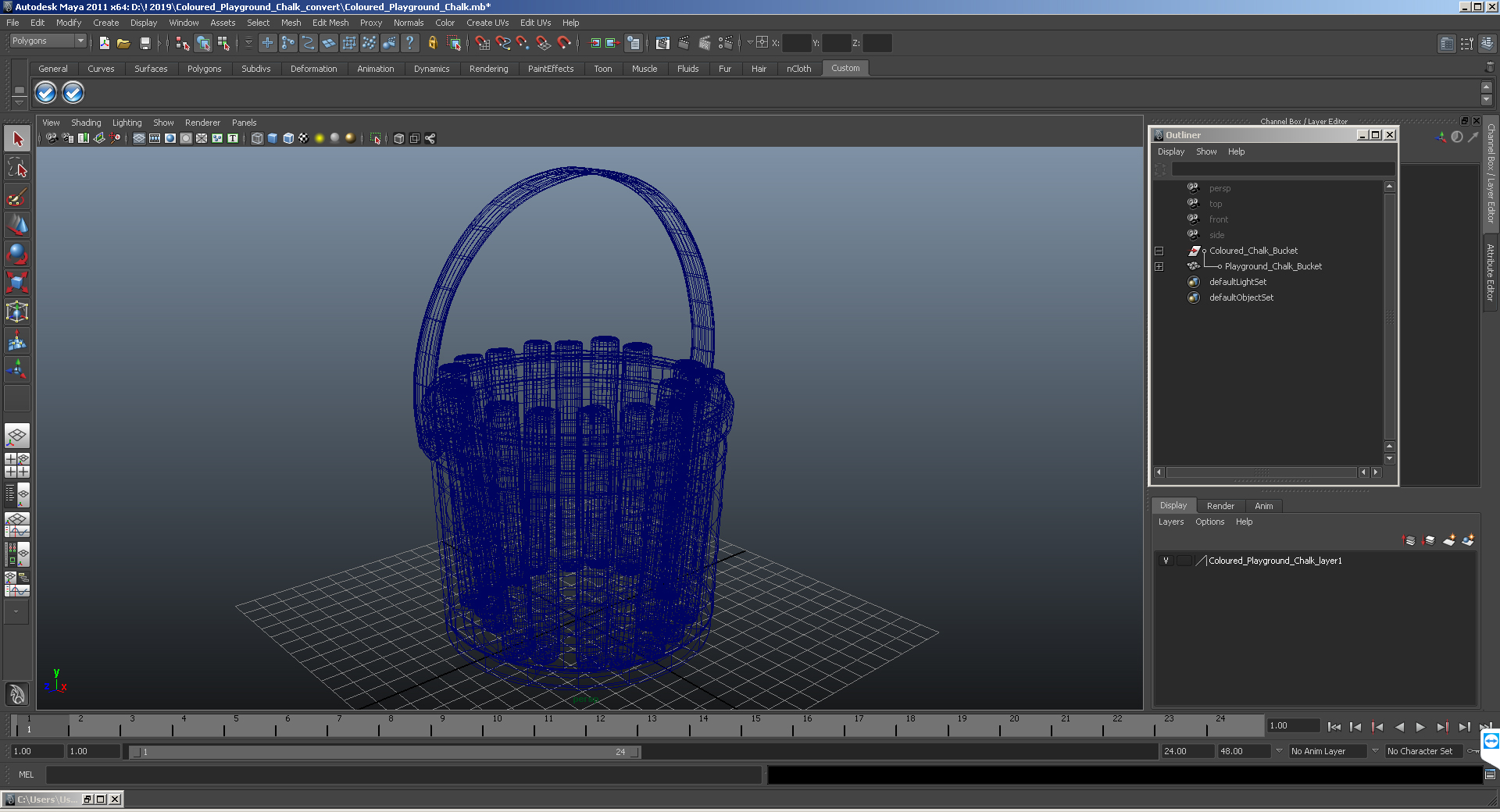3D Coloured Chalk Bucket