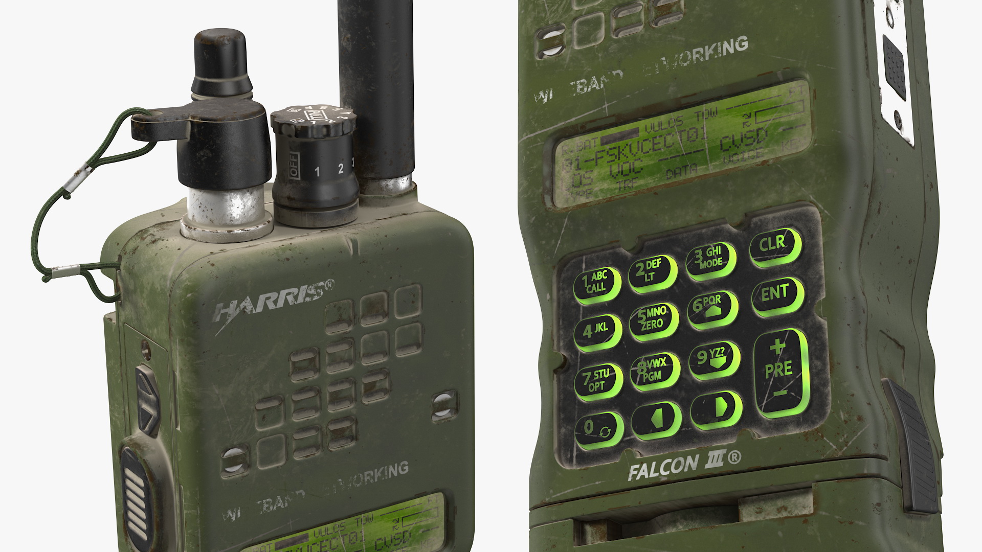 L3Harris Falcon ANPRC-152A Wideband Networking Handheld Radio Dirty 3D