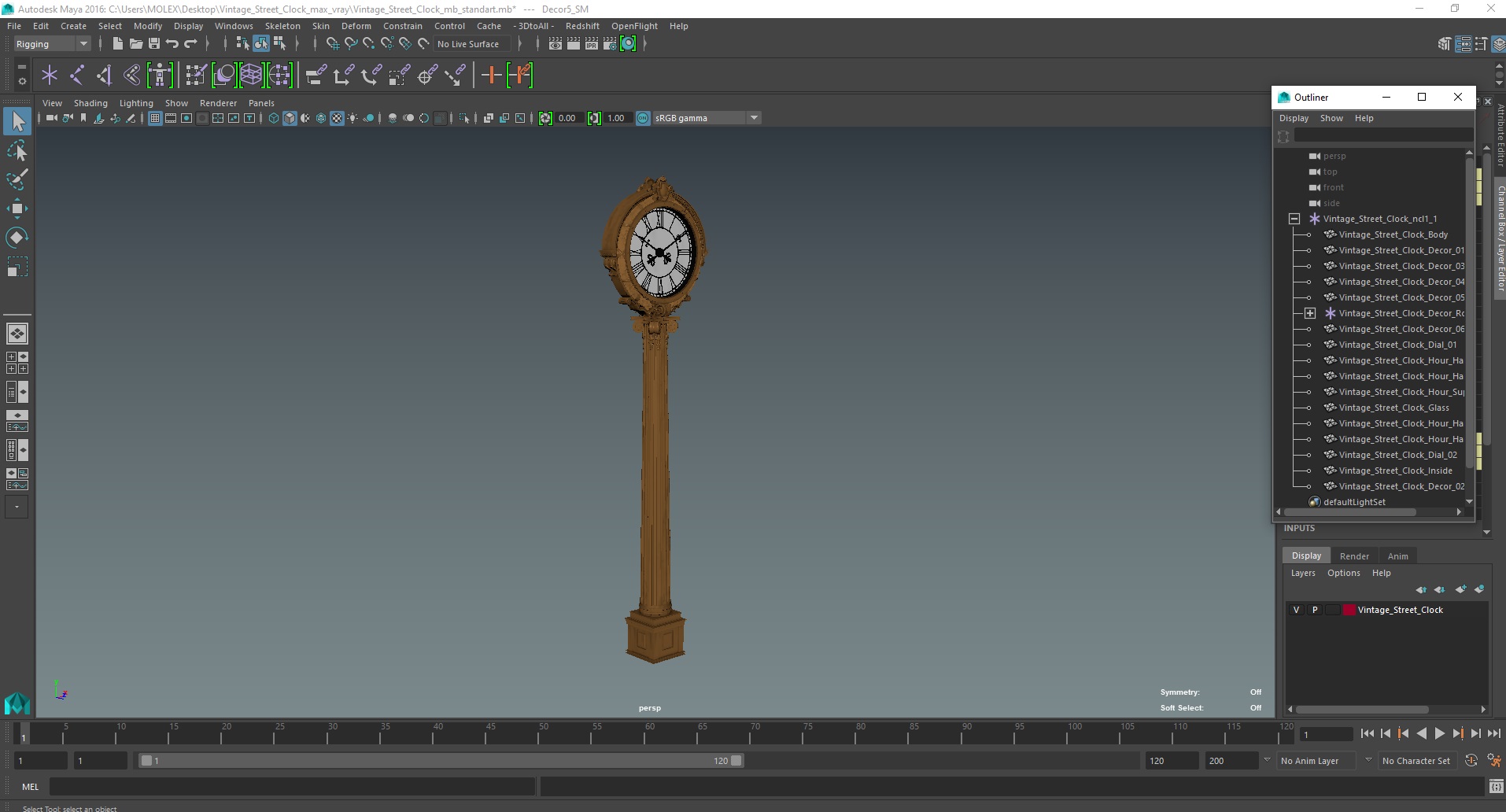 3D model Vintage Street Clock