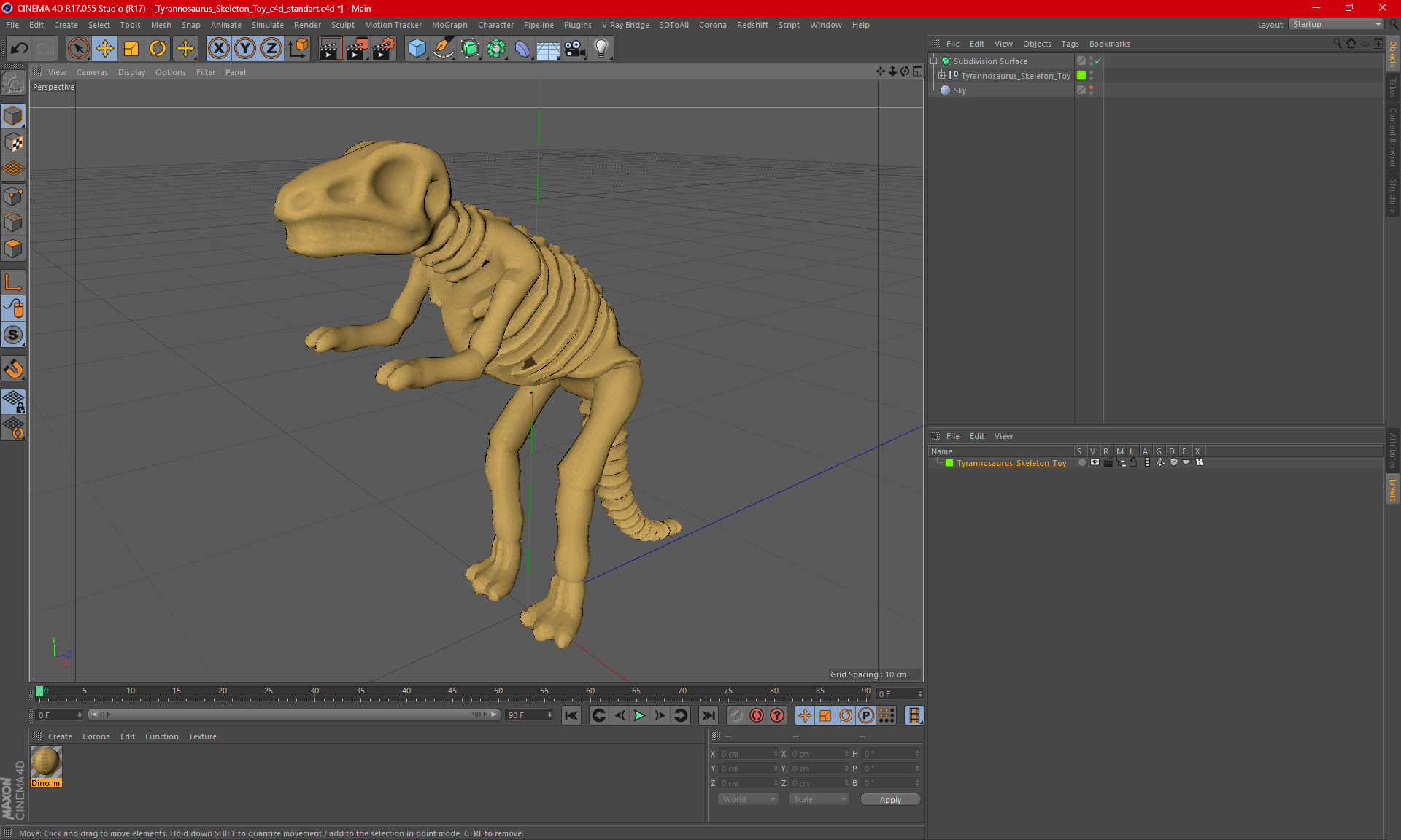 3D Tyrannosaurus Skeleton Toy