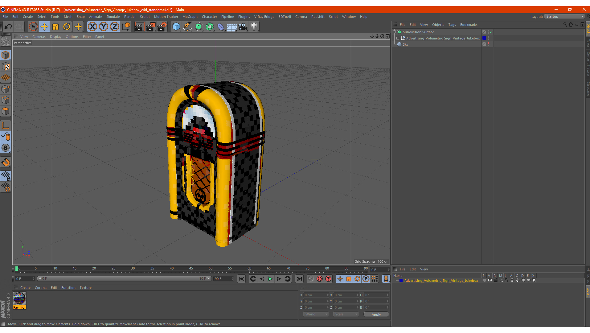 3D Advertising Volumetric Sign Vintage Jukebox model