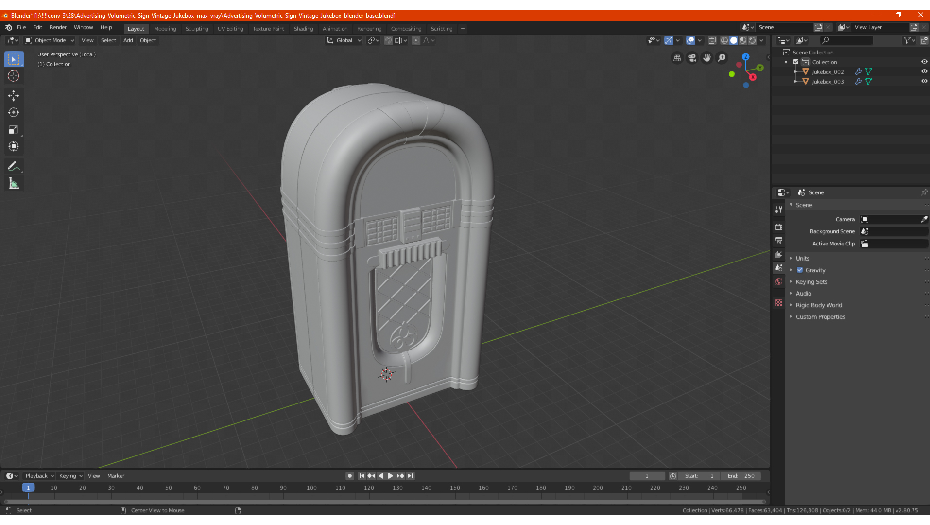 3D Advertising Volumetric Sign Vintage Jukebox model