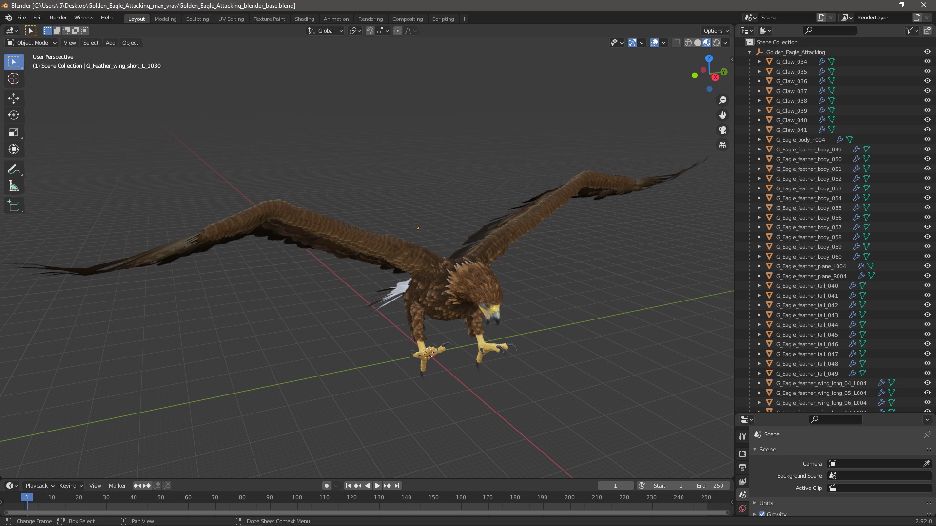 Golden Eagle Attacking 3D