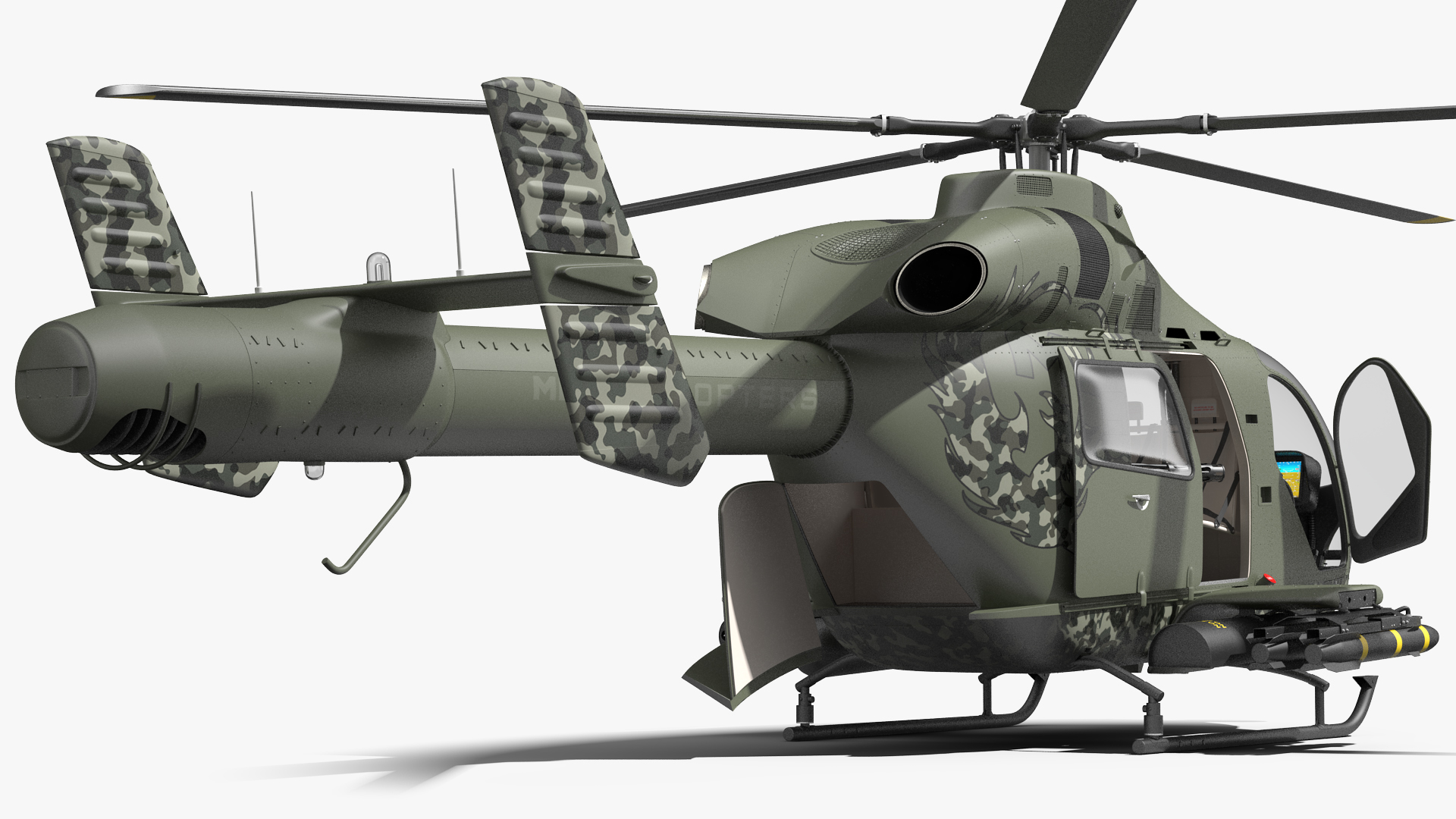 MD 969 Twin Attack Helicopter 3D model