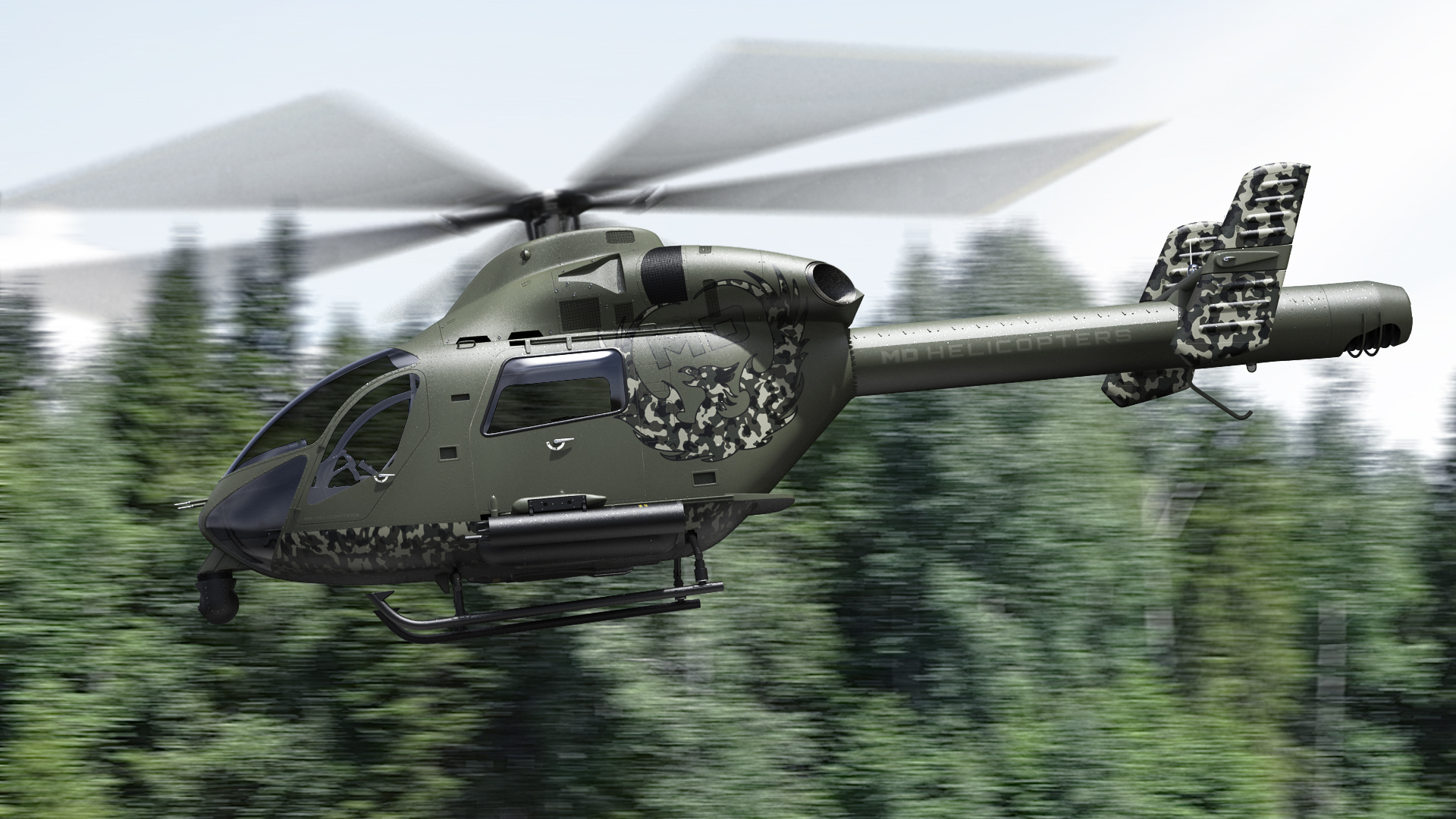 MD 969 Twin Attack Helicopter 3D model