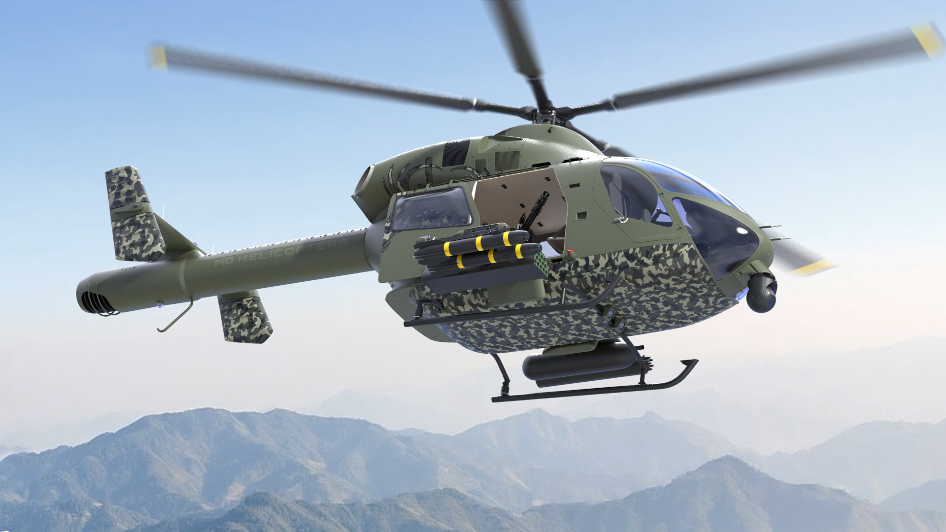 MD 969 Twin Attack Helicopter 3D model