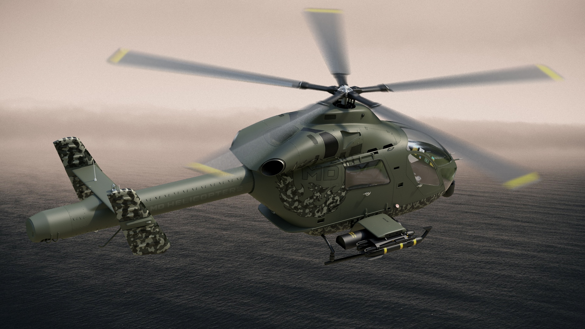 MD 969 Twin Attack Helicopter 3D model