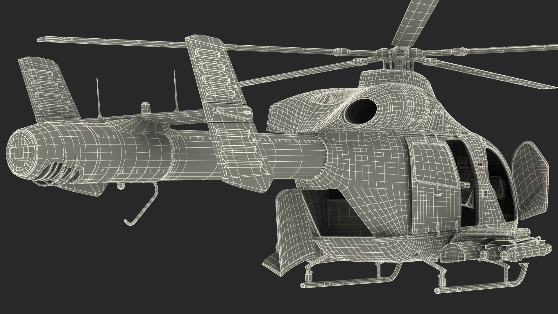 MD 969 Twin Attack Helicopter 3D model