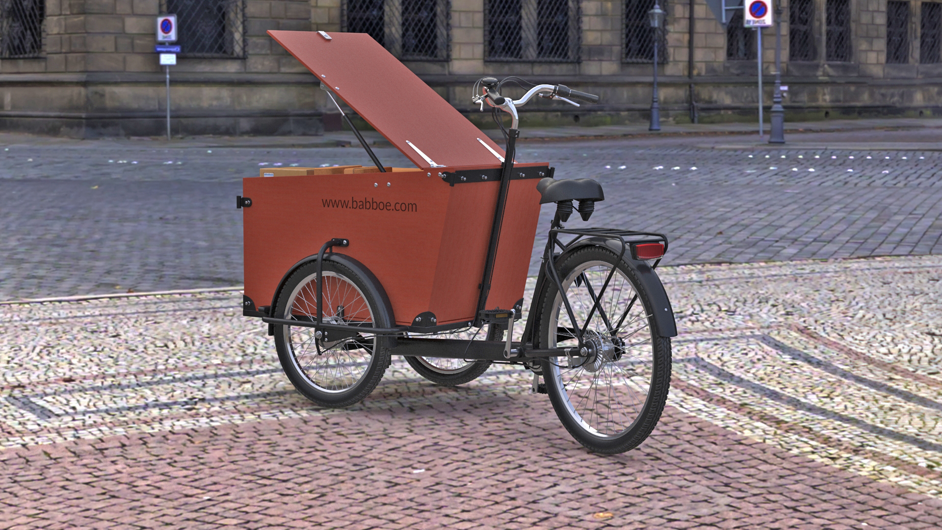 3D Babboe Transporter Cargo Bike Rigged