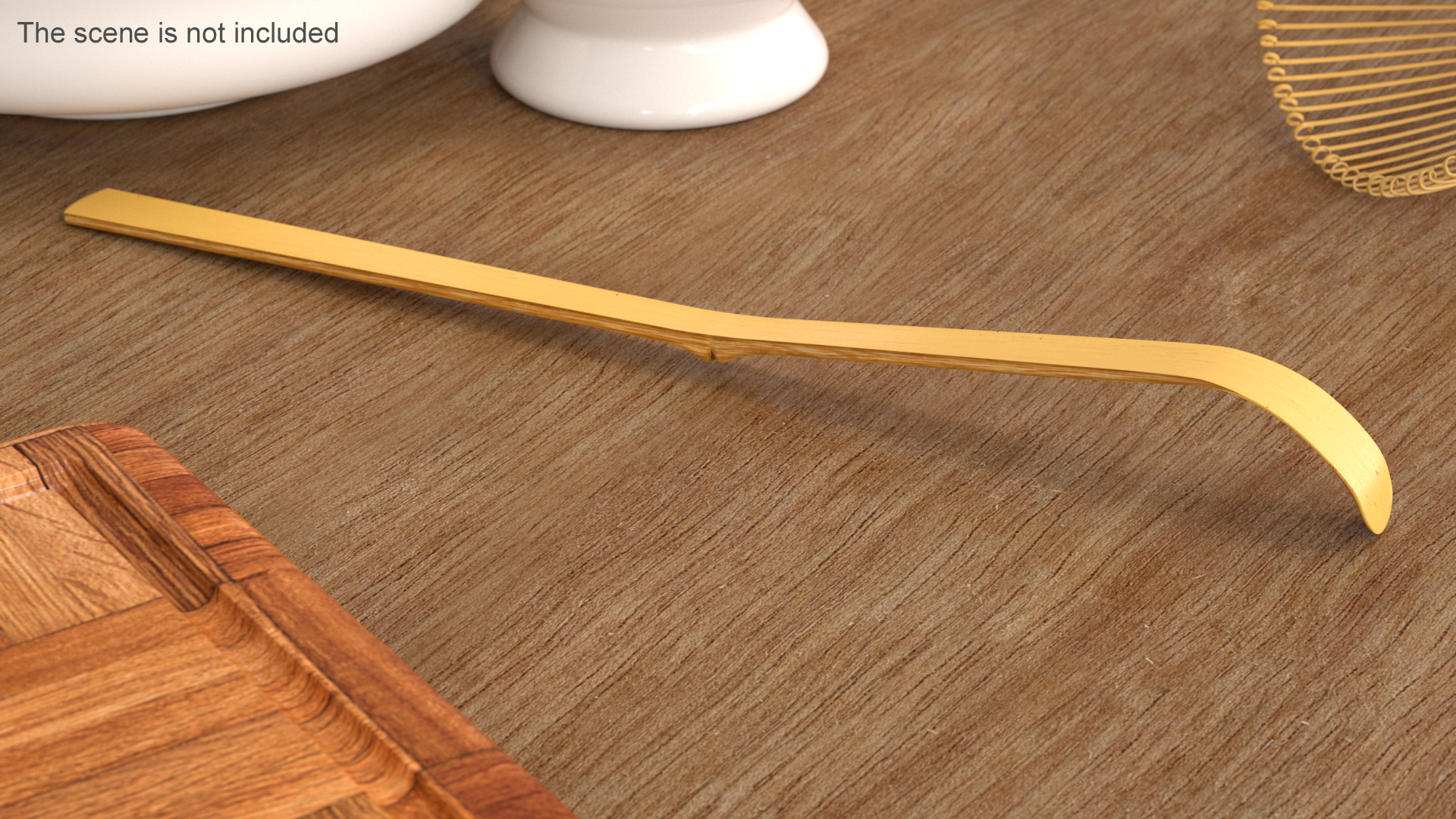 3D Matcha Tea Bamboo Spoon model