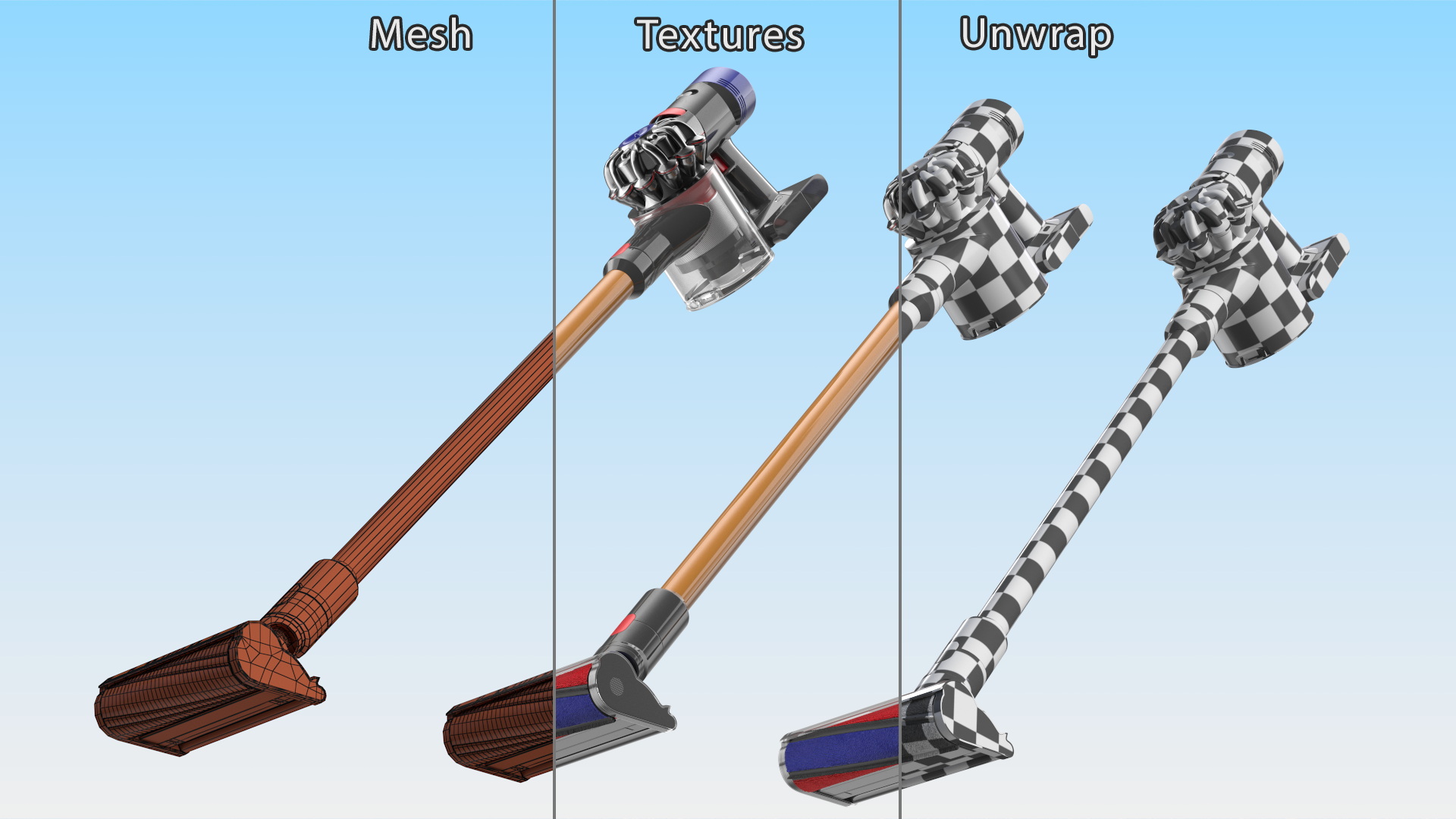 3D Dyson V8 Handheld Vacuum Rigged