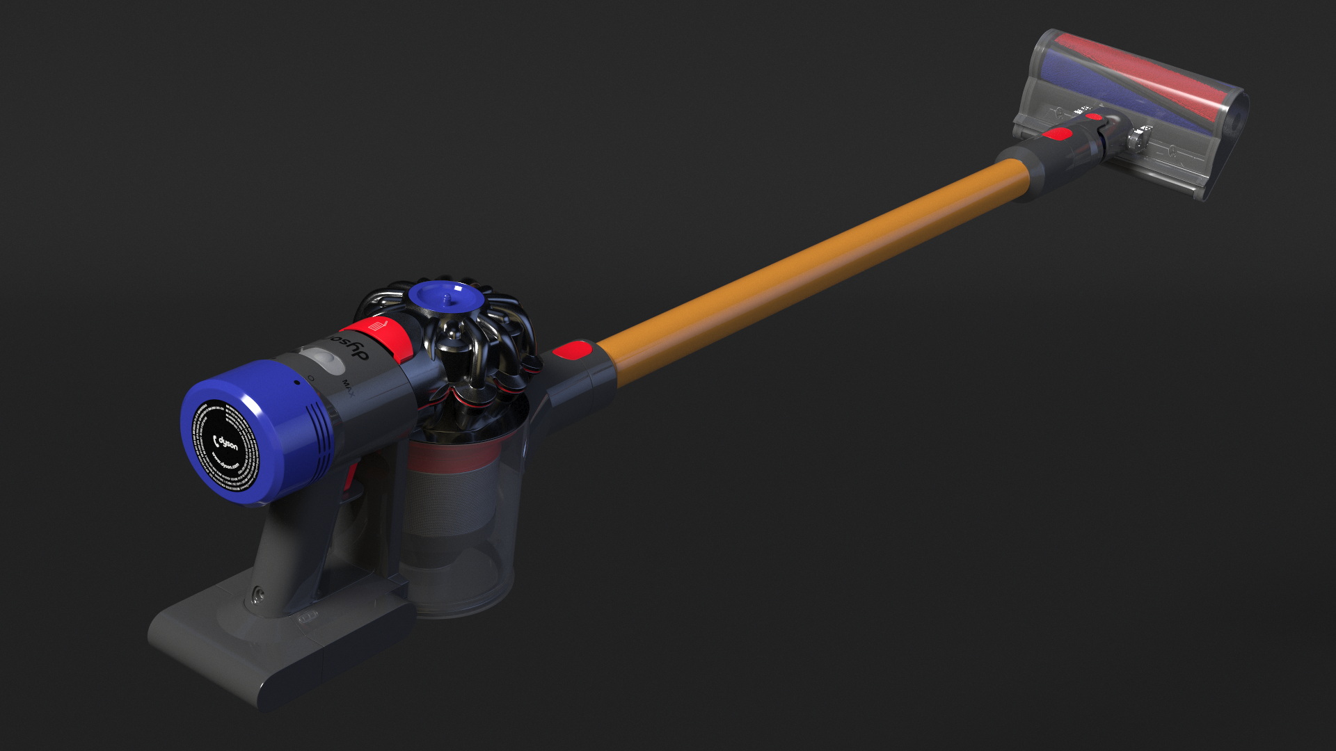 3D Dyson V8 Handheld Vacuum Rigged