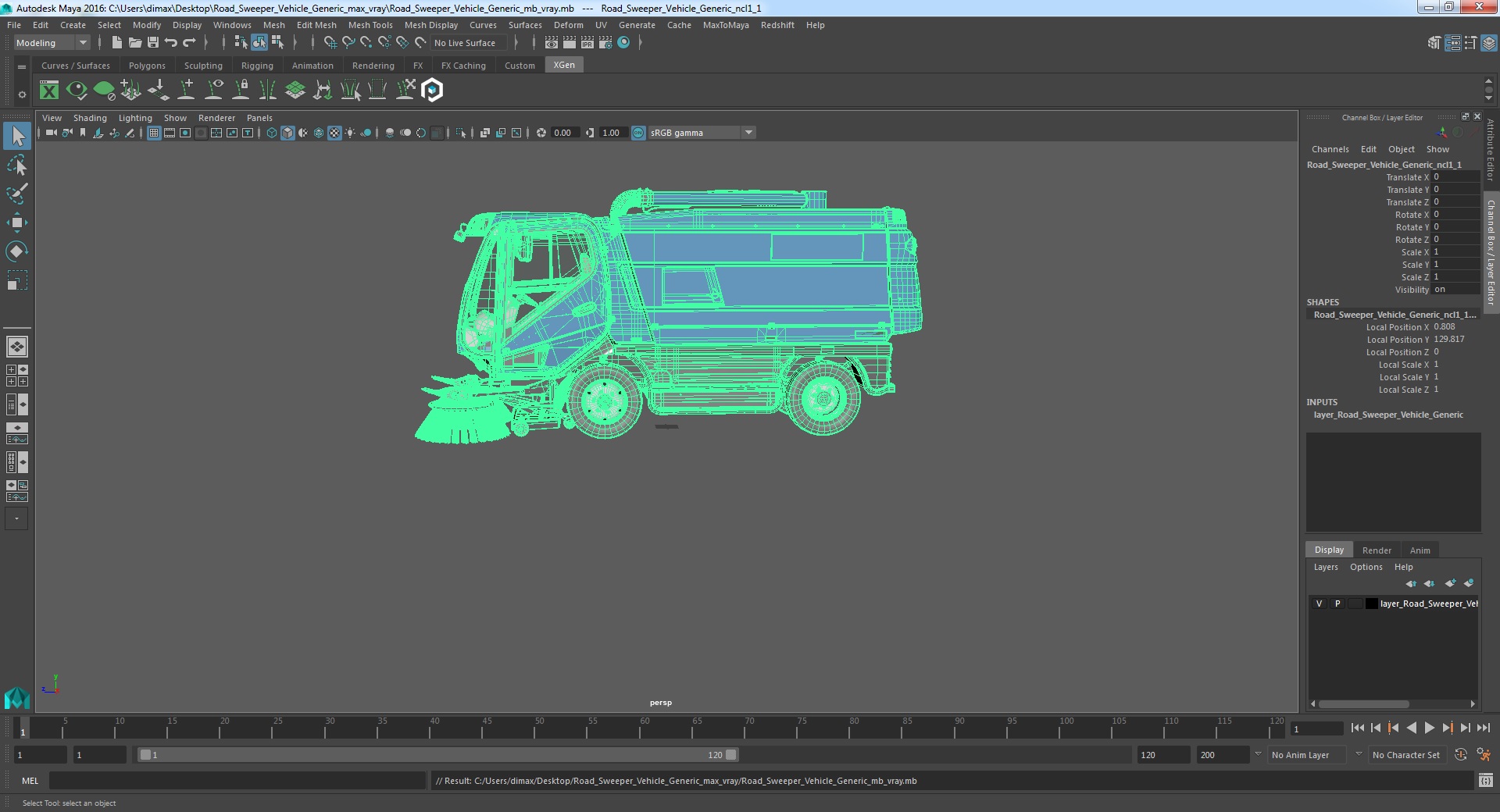 3D Road Sweeper Vehicle Generic model