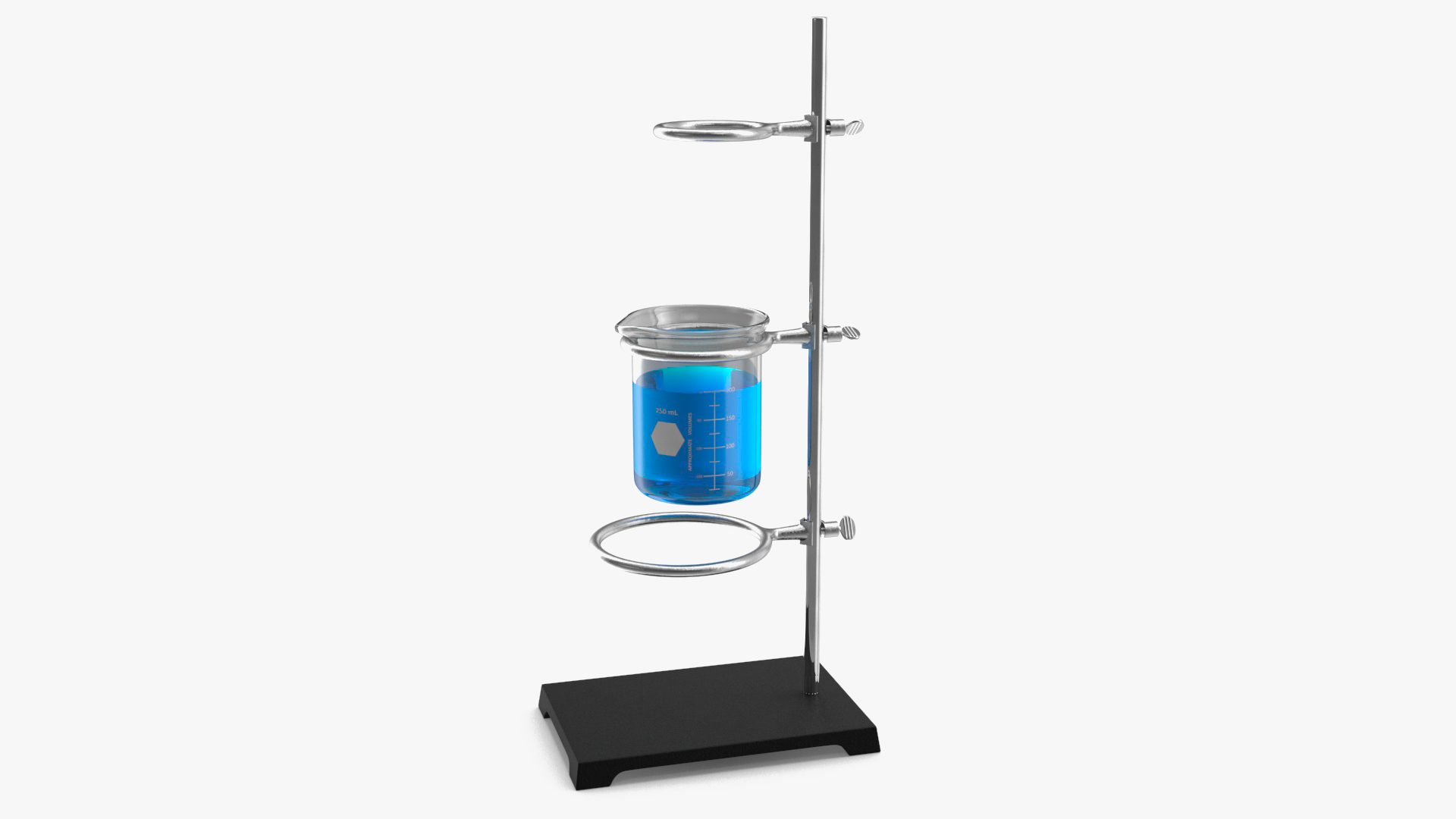 3D Ring Stand with Beaker 250ml model