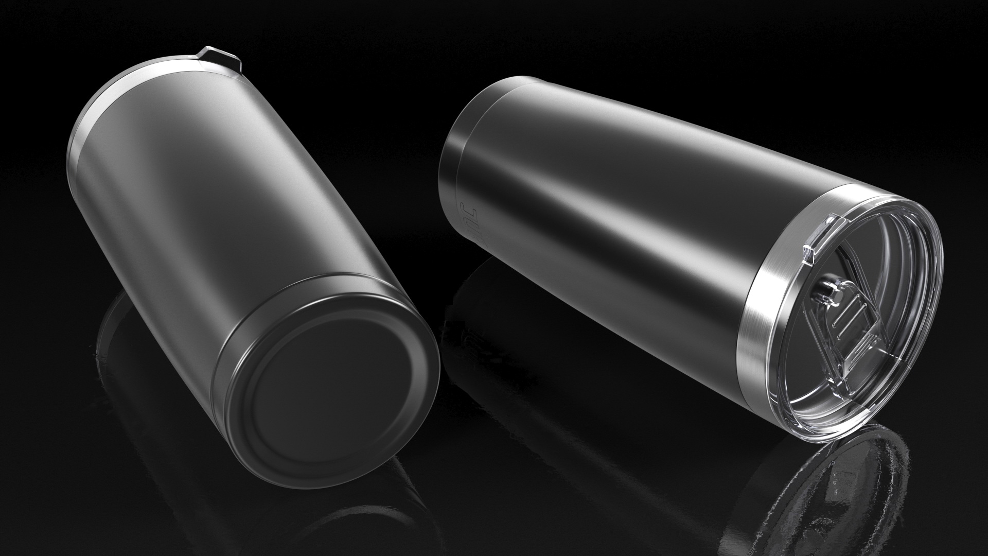 JURO Stainless Steel Thermo Cup Black 3D
