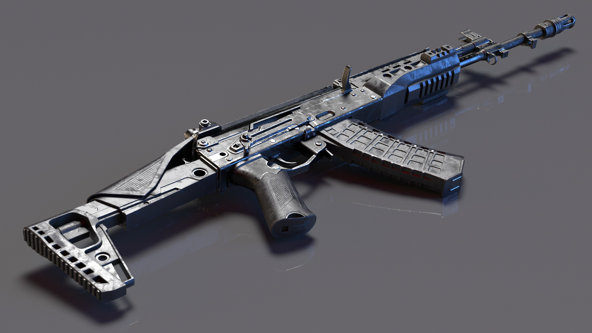 3D Old Assault Rifle AK-12 model