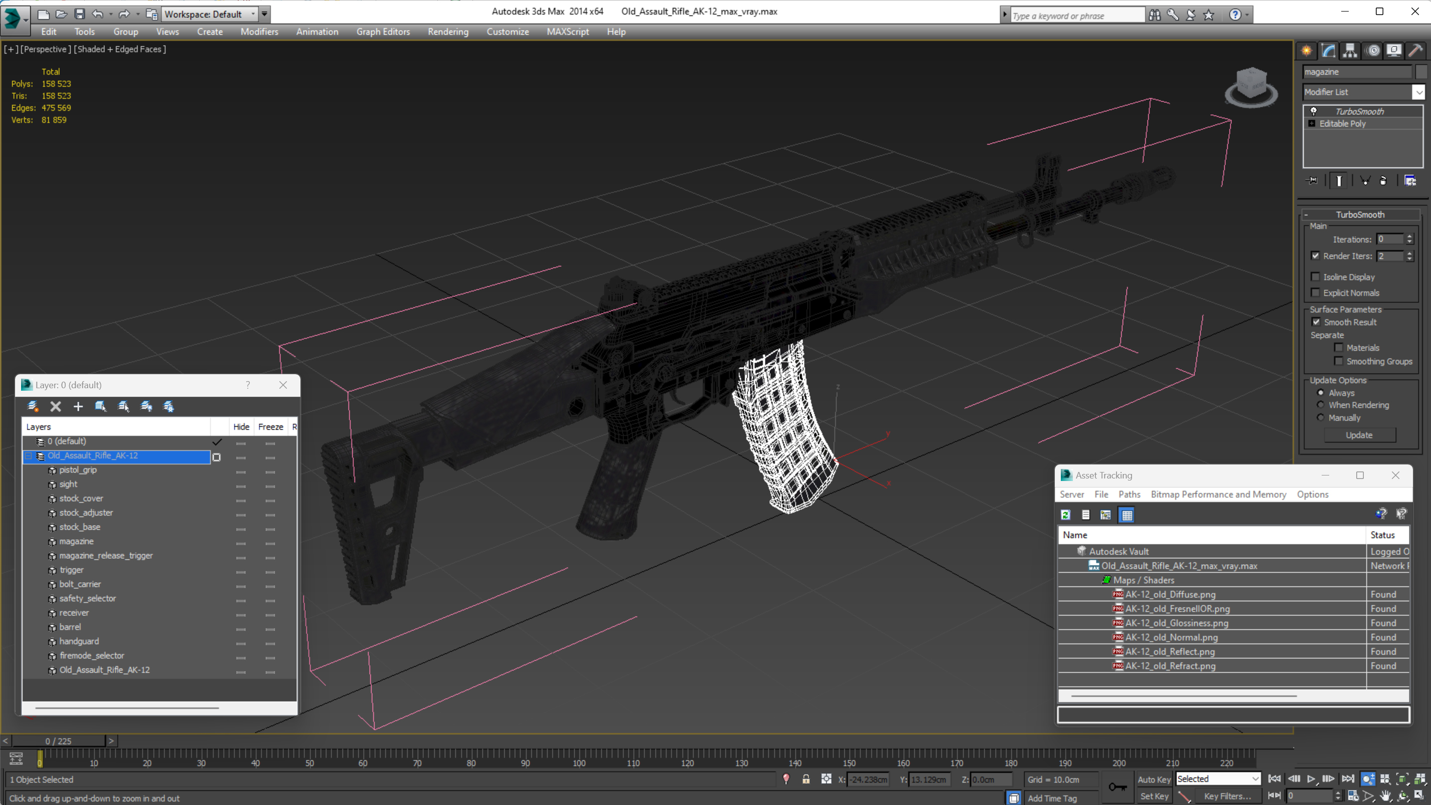 3D Old Assault Rifle AK-12 model