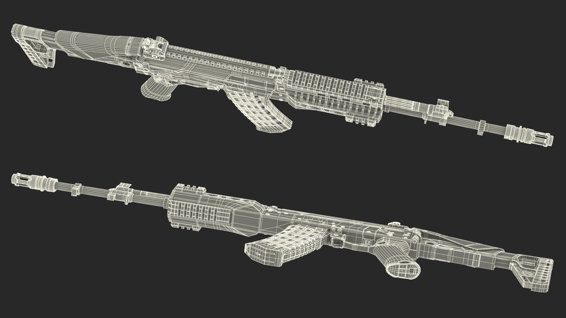 3D Old Assault Rifle AK-12 model