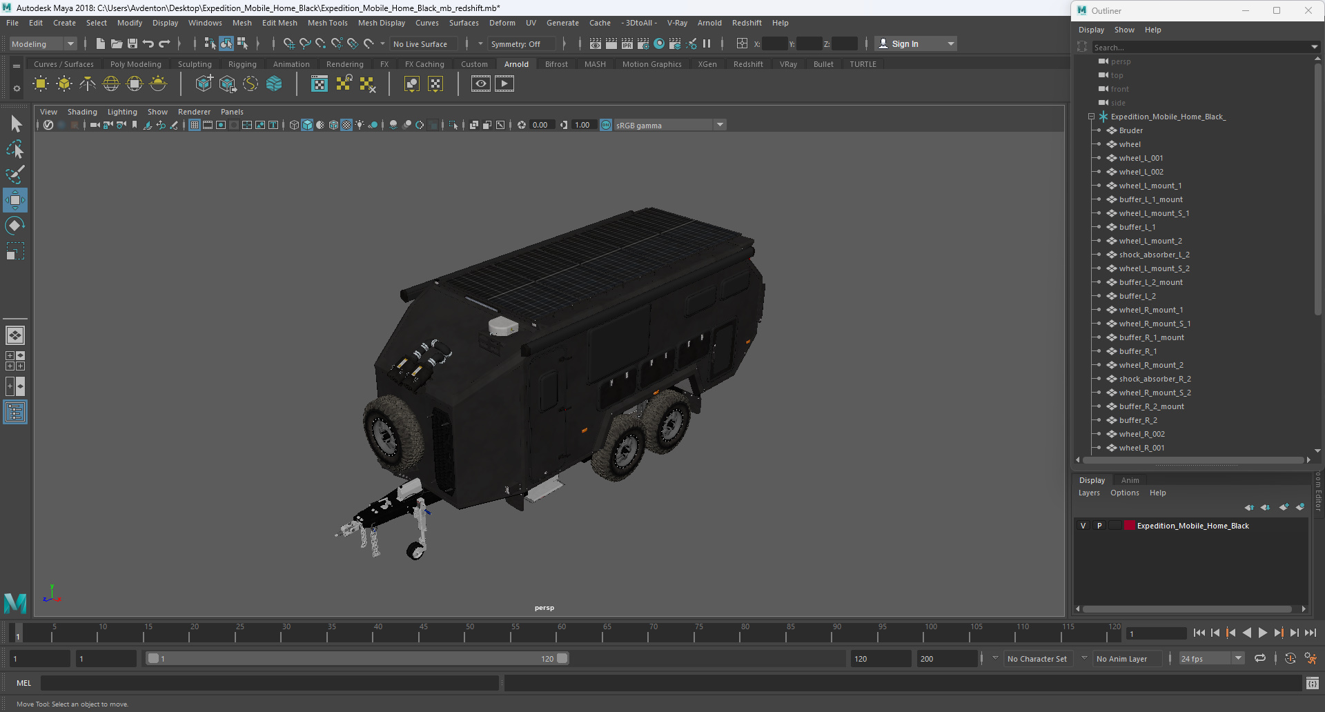 3D Expedition Mobile Home Black model