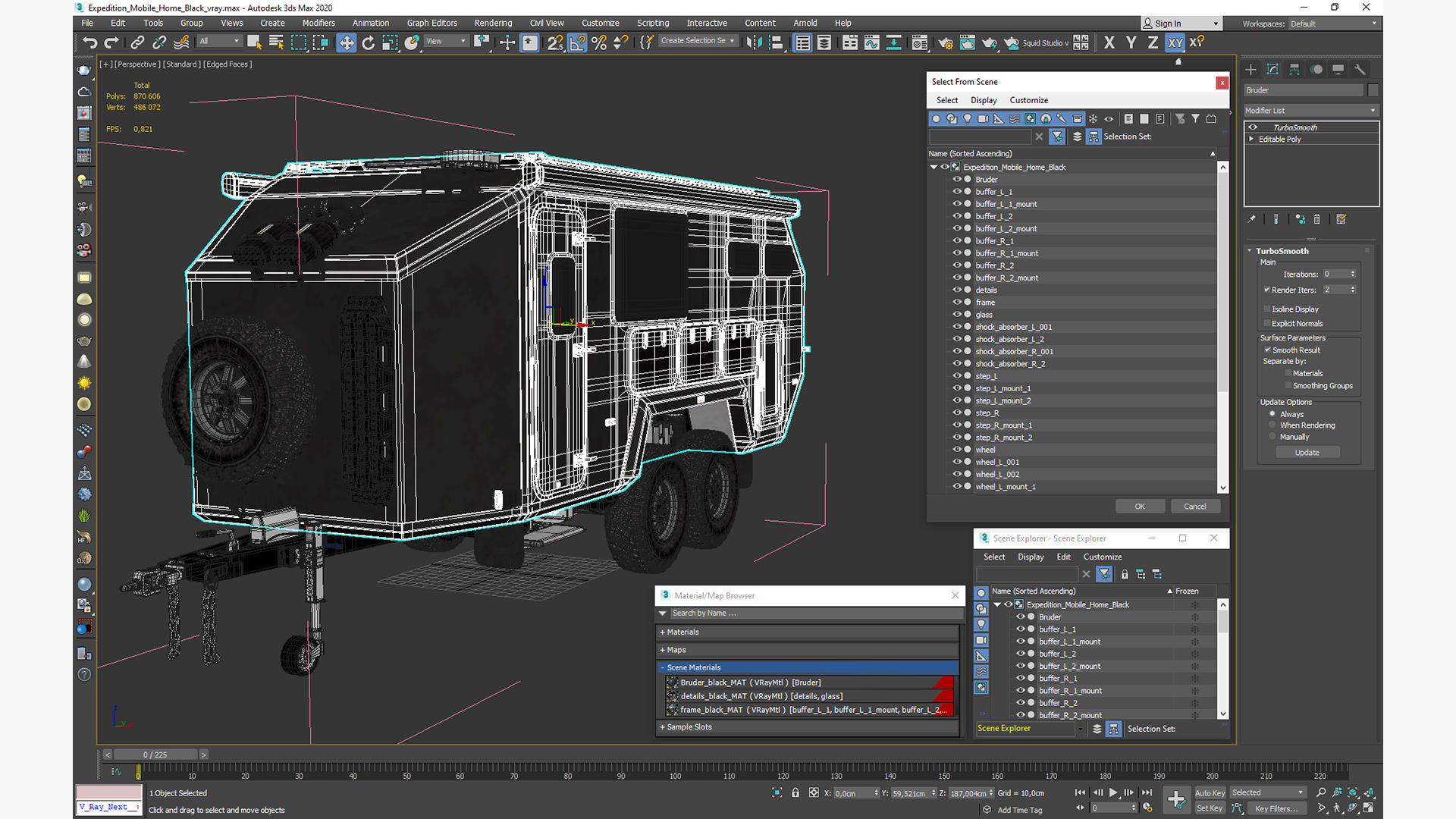 3D Expedition Mobile Home Black model