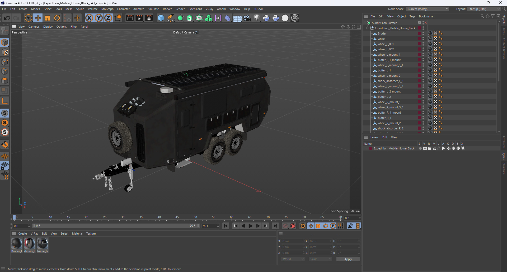 3D Expedition Mobile Home Black model