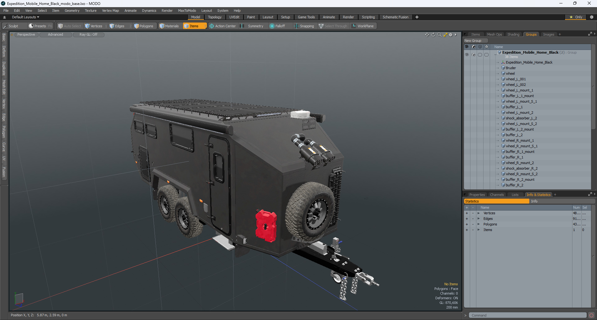 3D Expedition Mobile Home Black model