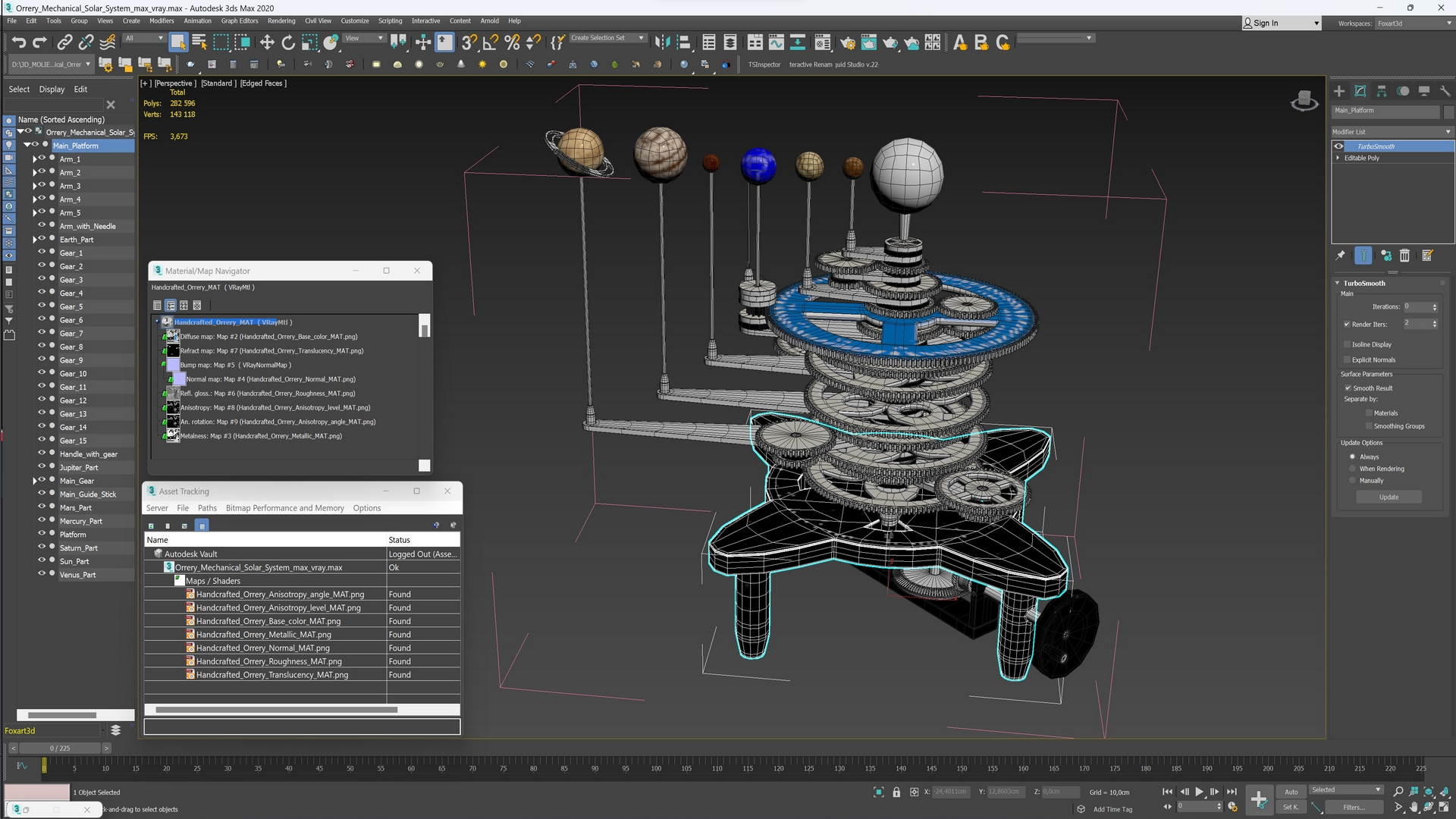 3D model Orrery Mechanical Solar System