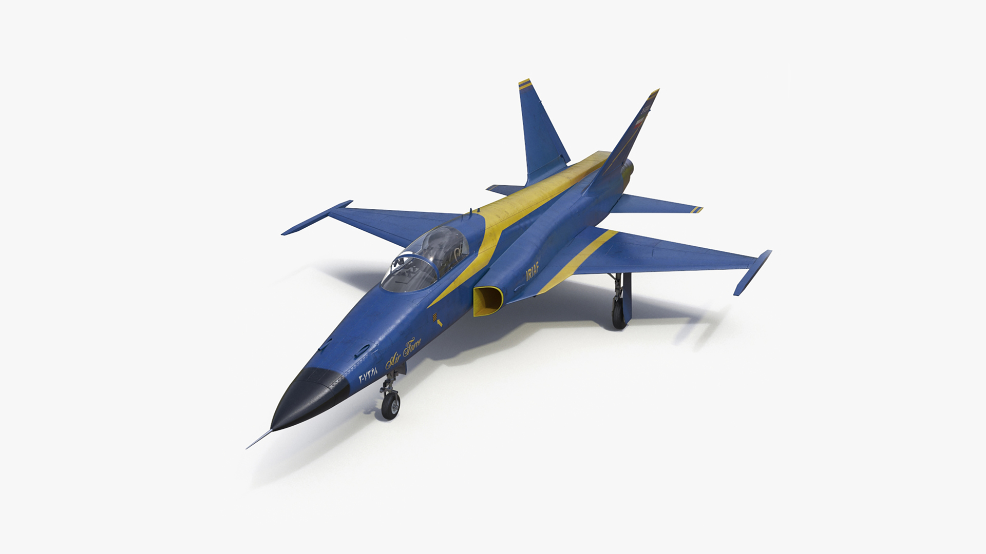 3D model HESA Saeqeh Iranian Aircraft without Rockets Blue Rigged for Maya