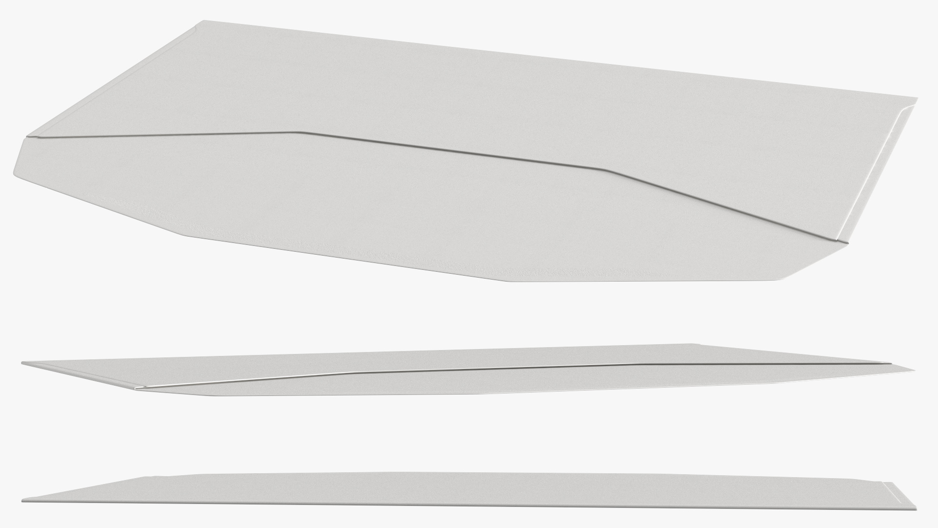 Paper Trapezium Envelope White Rigged 3D