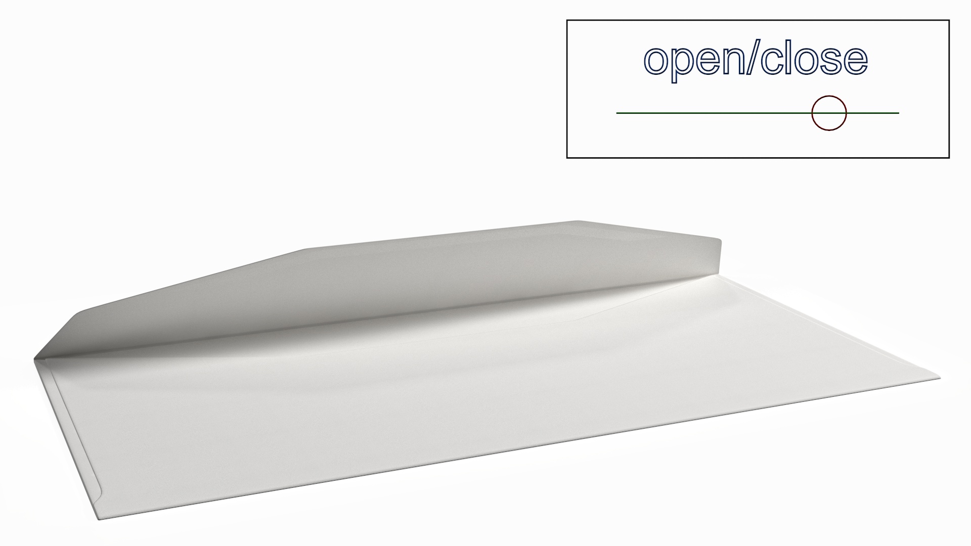 Paper Trapezium Envelope White Rigged 3D