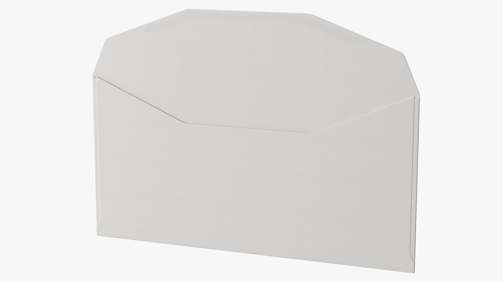 Paper Trapezium Envelope White Rigged 3D