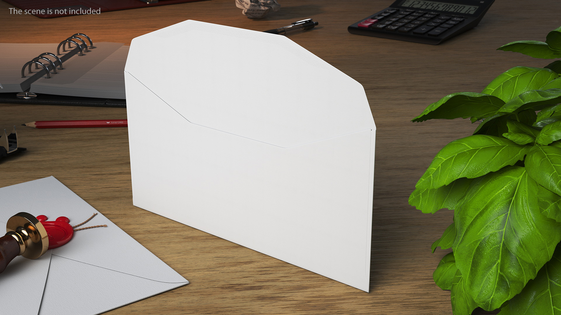 Paper Trapezium Envelope White Rigged 3D