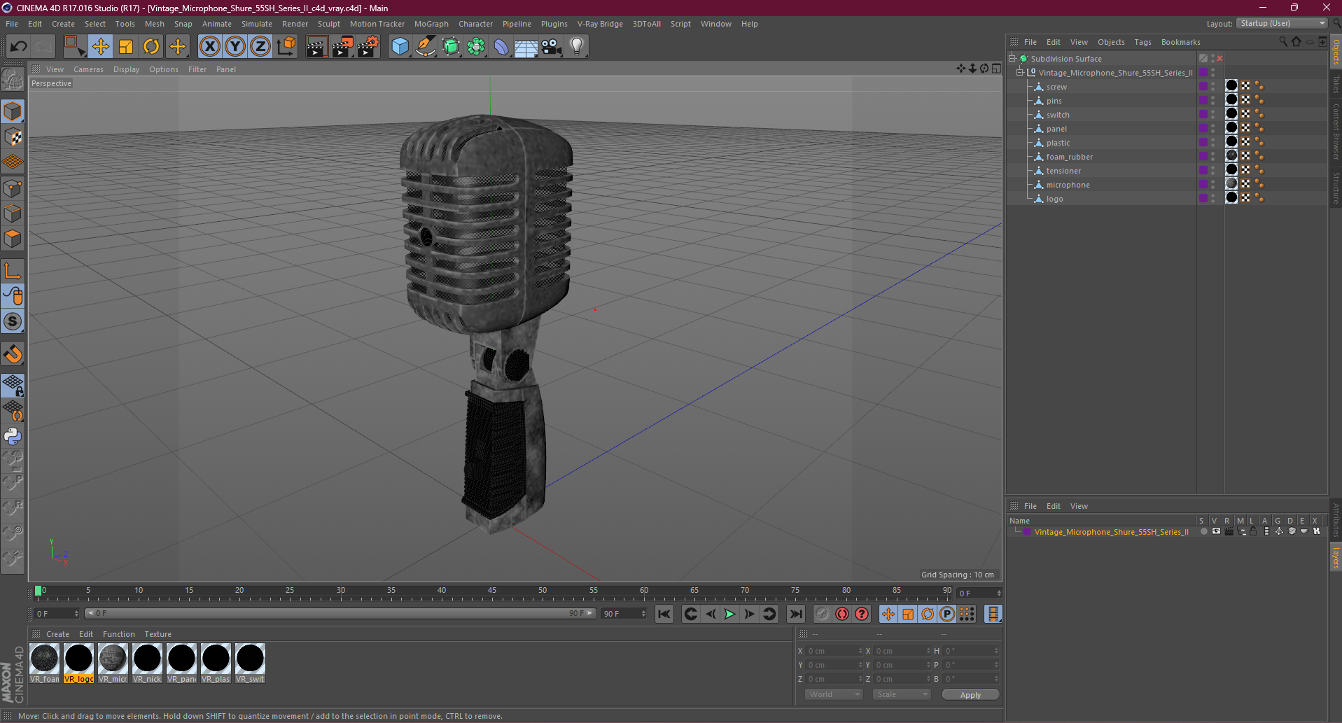 Vintage Microphone Shure 55SH Series II 3D model