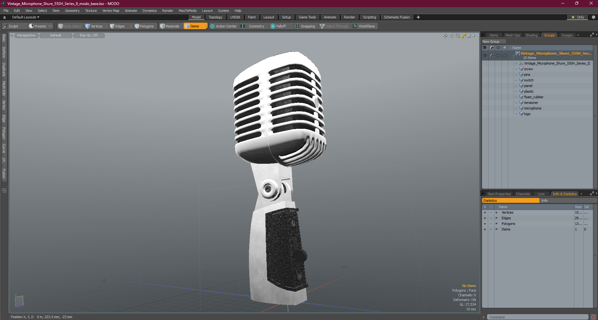 Vintage Microphone Shure 55SH Series II 3D model