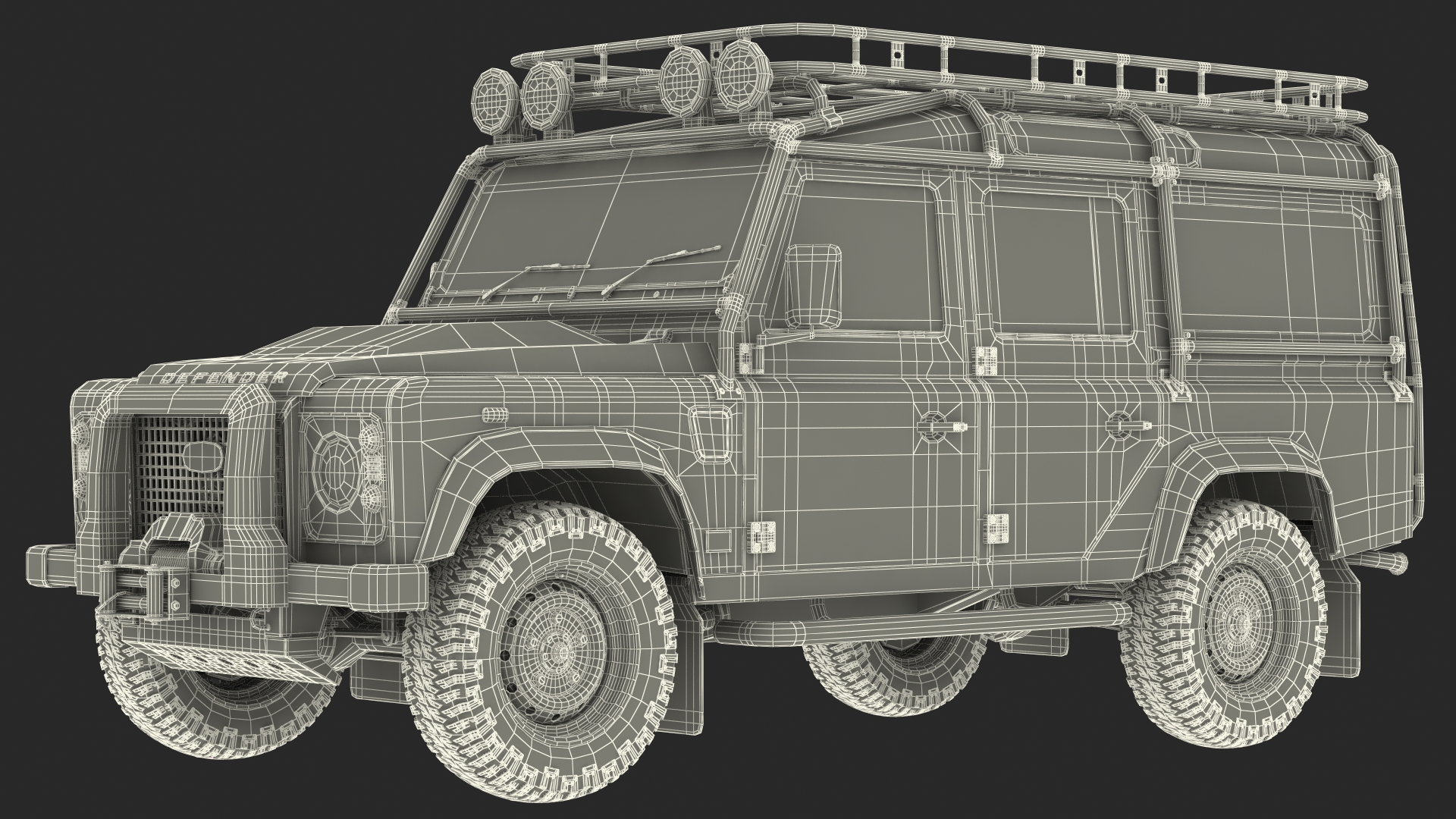 3D Land Rover Defender Works V8 Trophy Dirty
