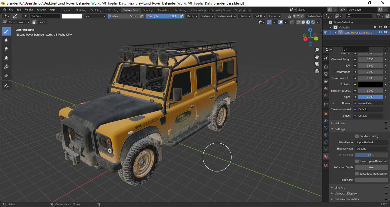 3D Land Rover Defender Works V8 Trophy Dirty