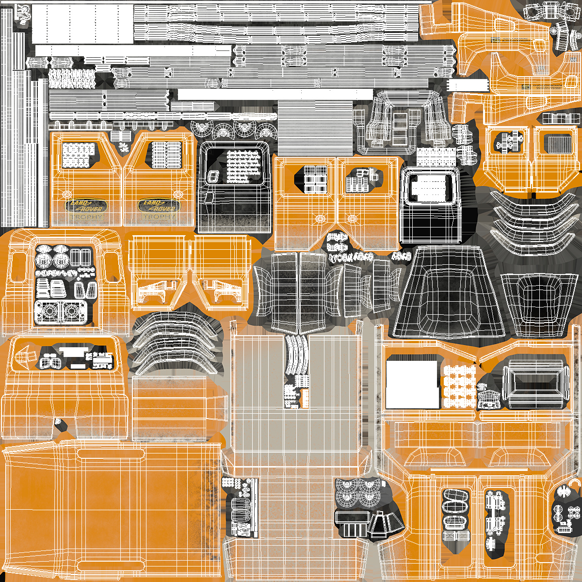 3D Land Rover Defender Works V8 Trophy Dirty