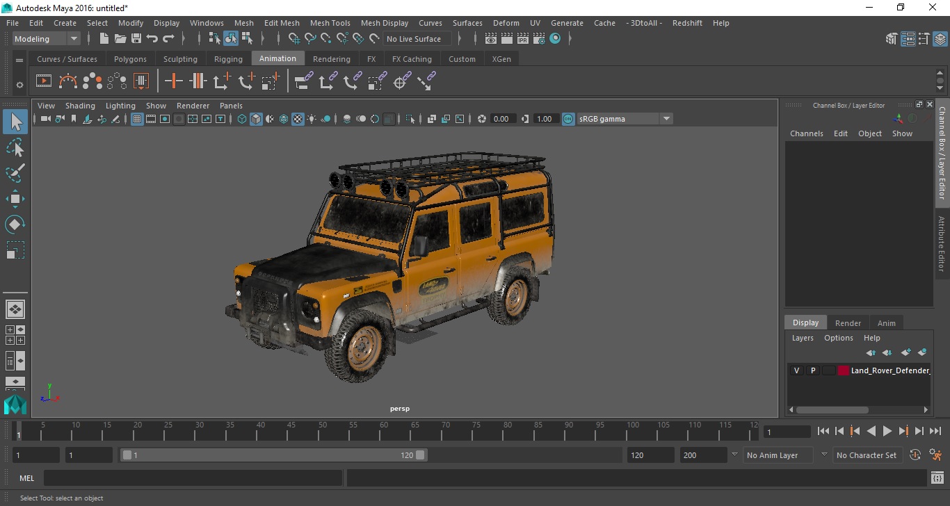 3D Land Rover Defender Works V8 Trophy Dirty