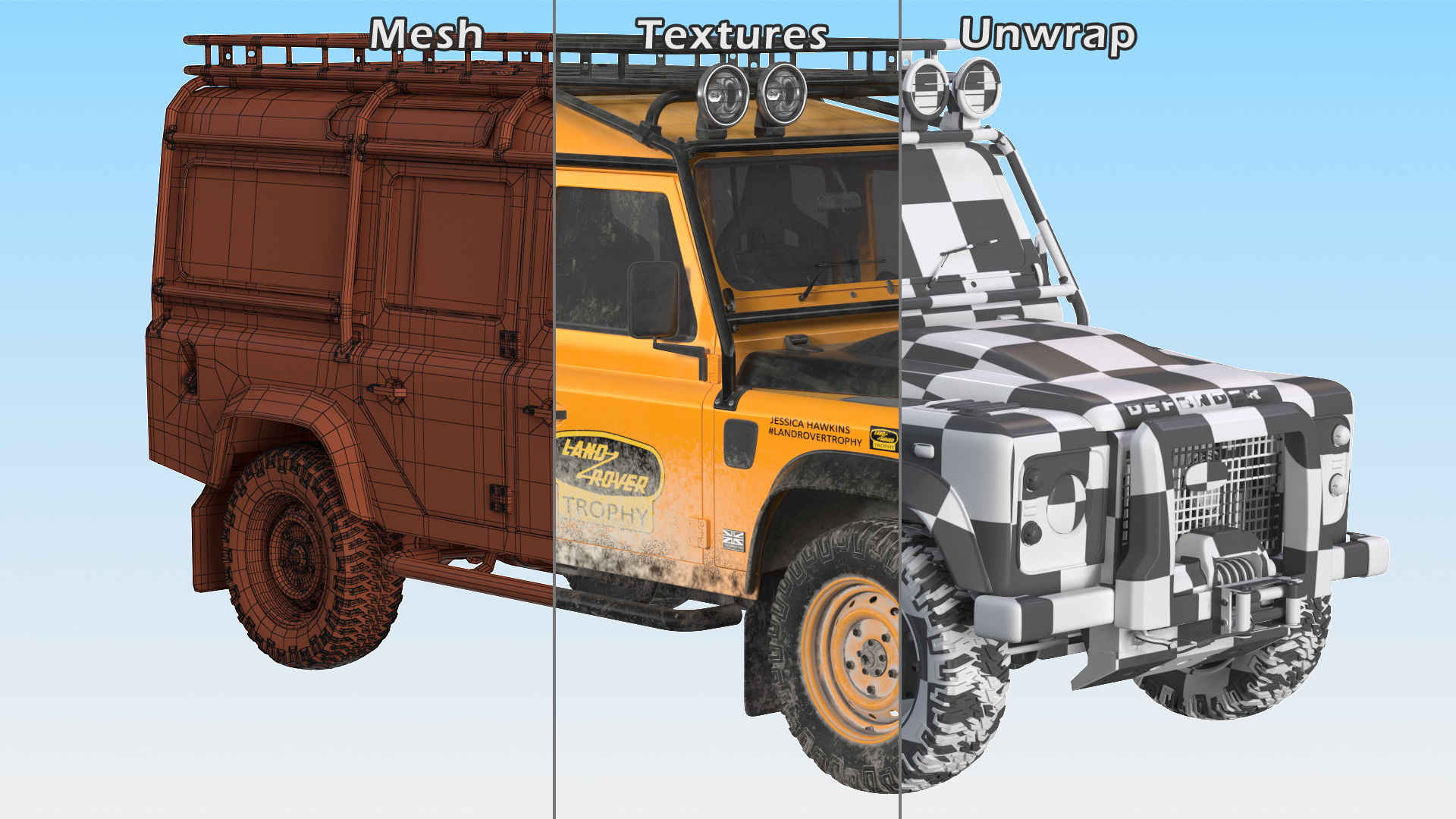 3D Land Rover Defender Works V8 Trophy Dirty