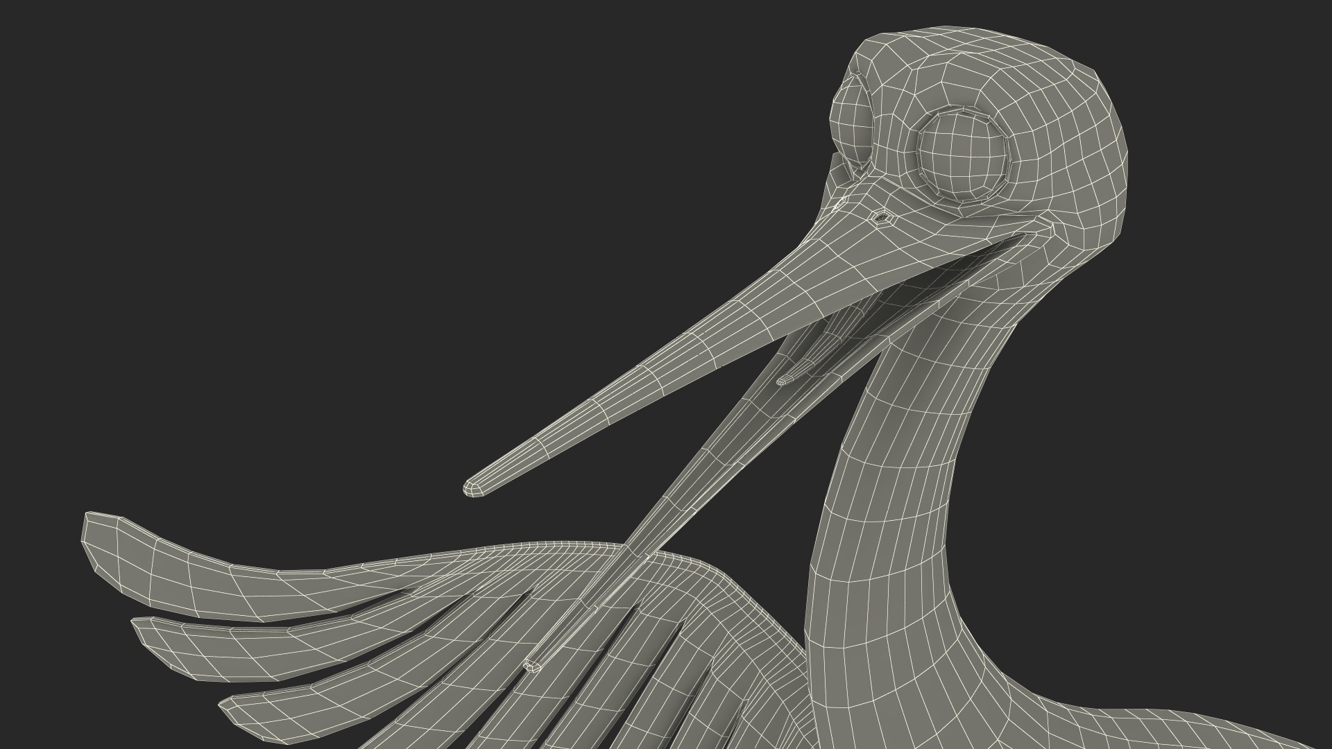 3D Cartoon Stork Talk Pose model
