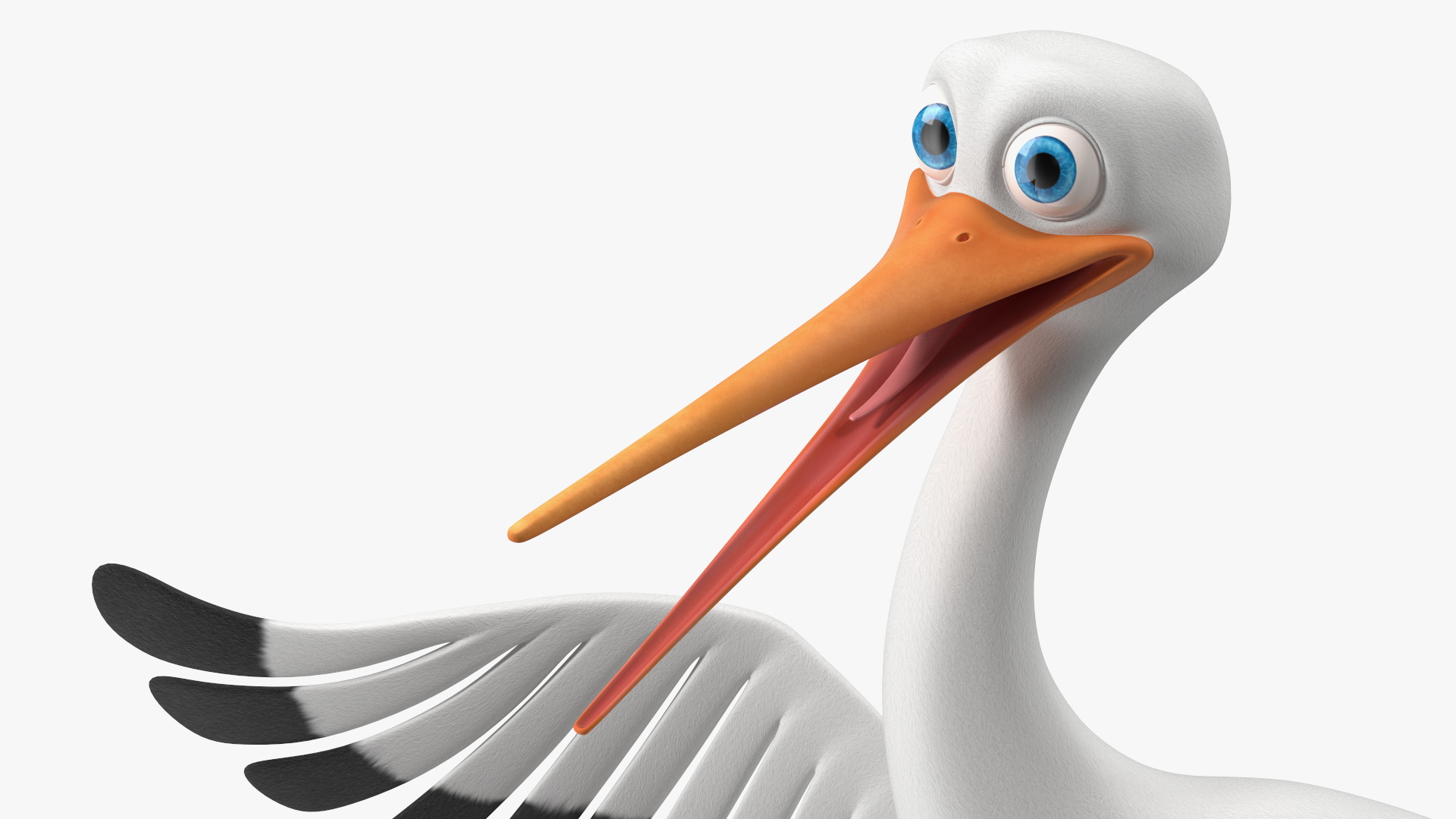 3D Cartoon Stork Talk Pose model