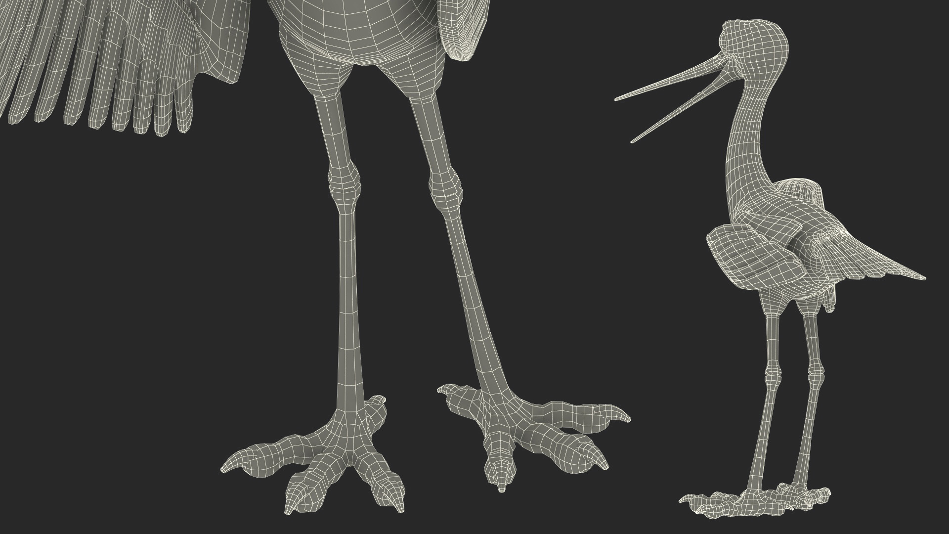 3D Cartoon Stork Talk Pose model
