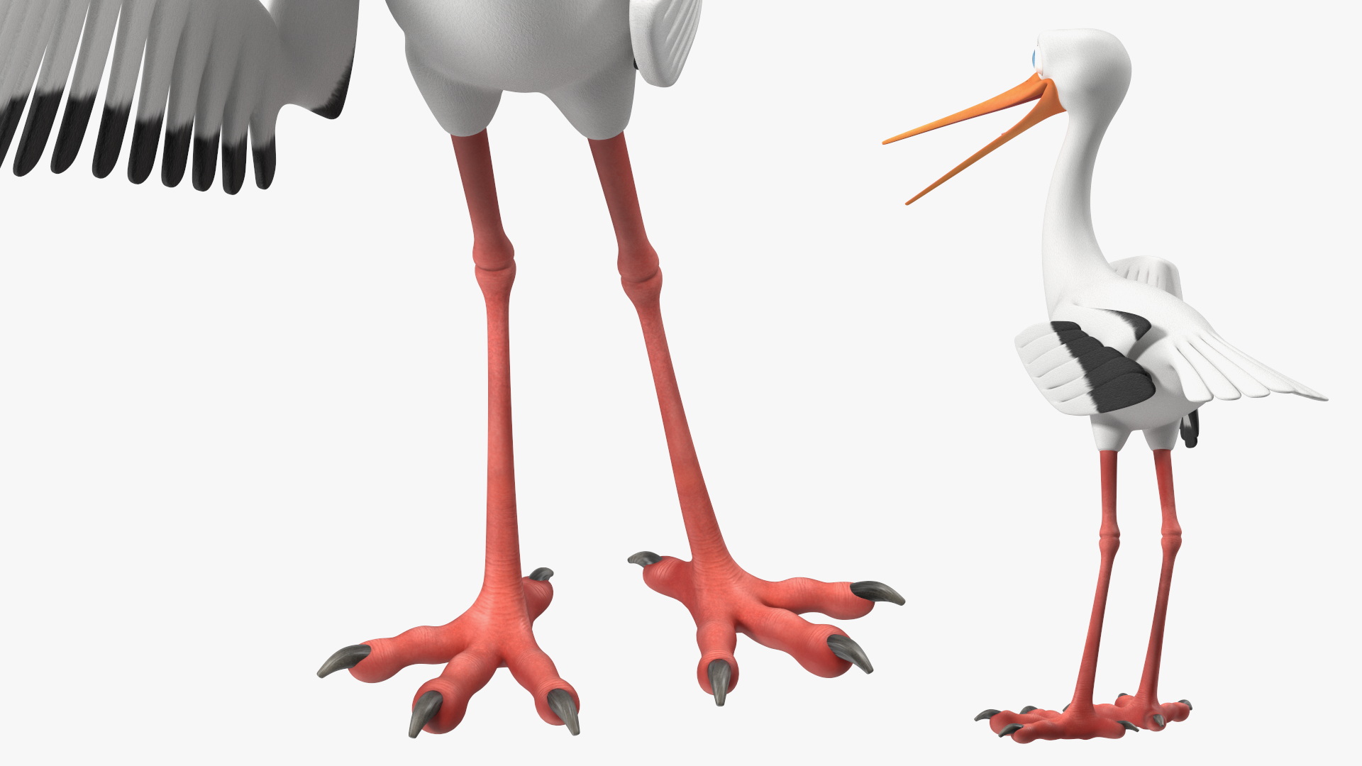 3D Cartoon Stork Talk Pose model