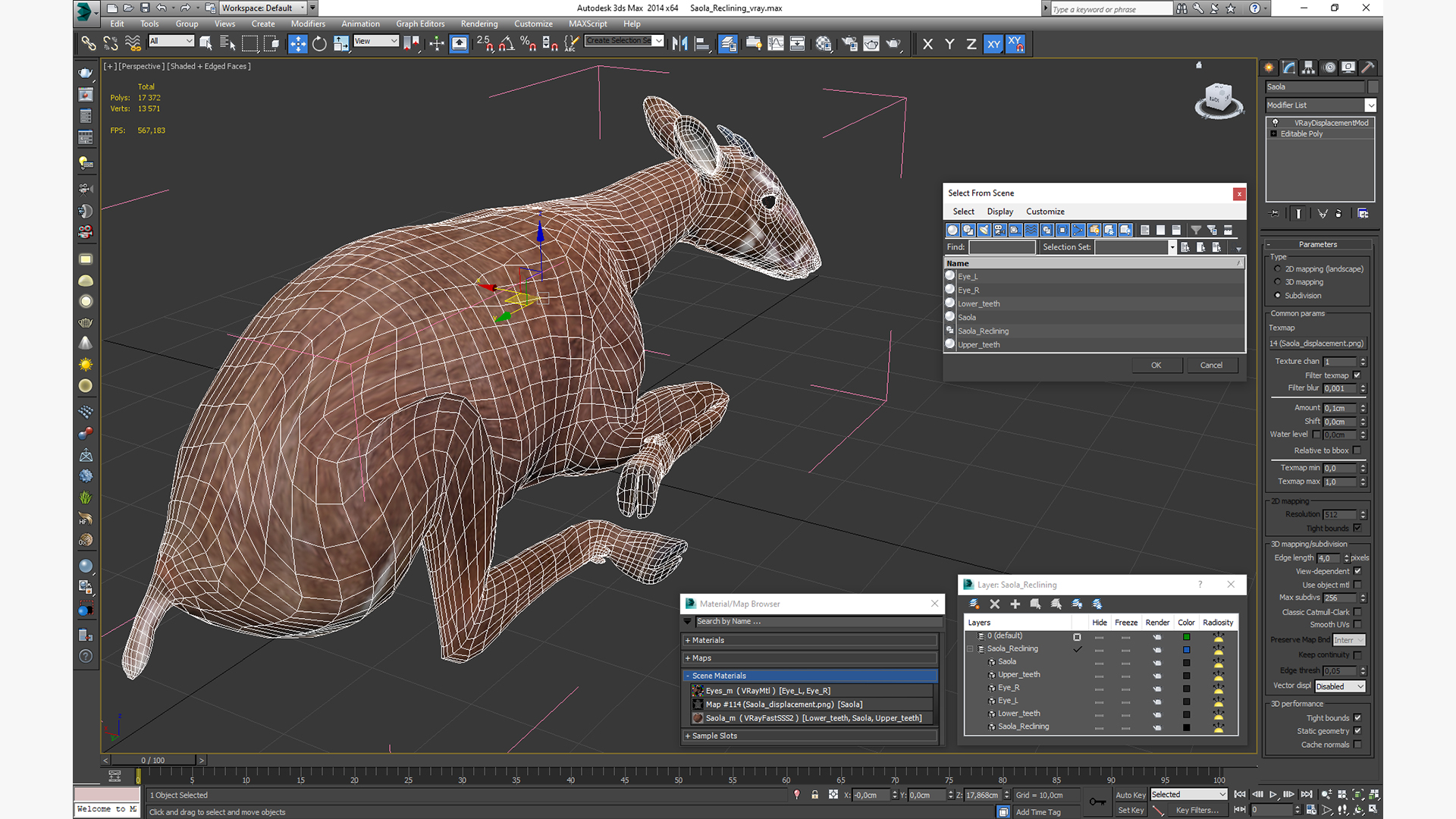 3D model Saola Reclining