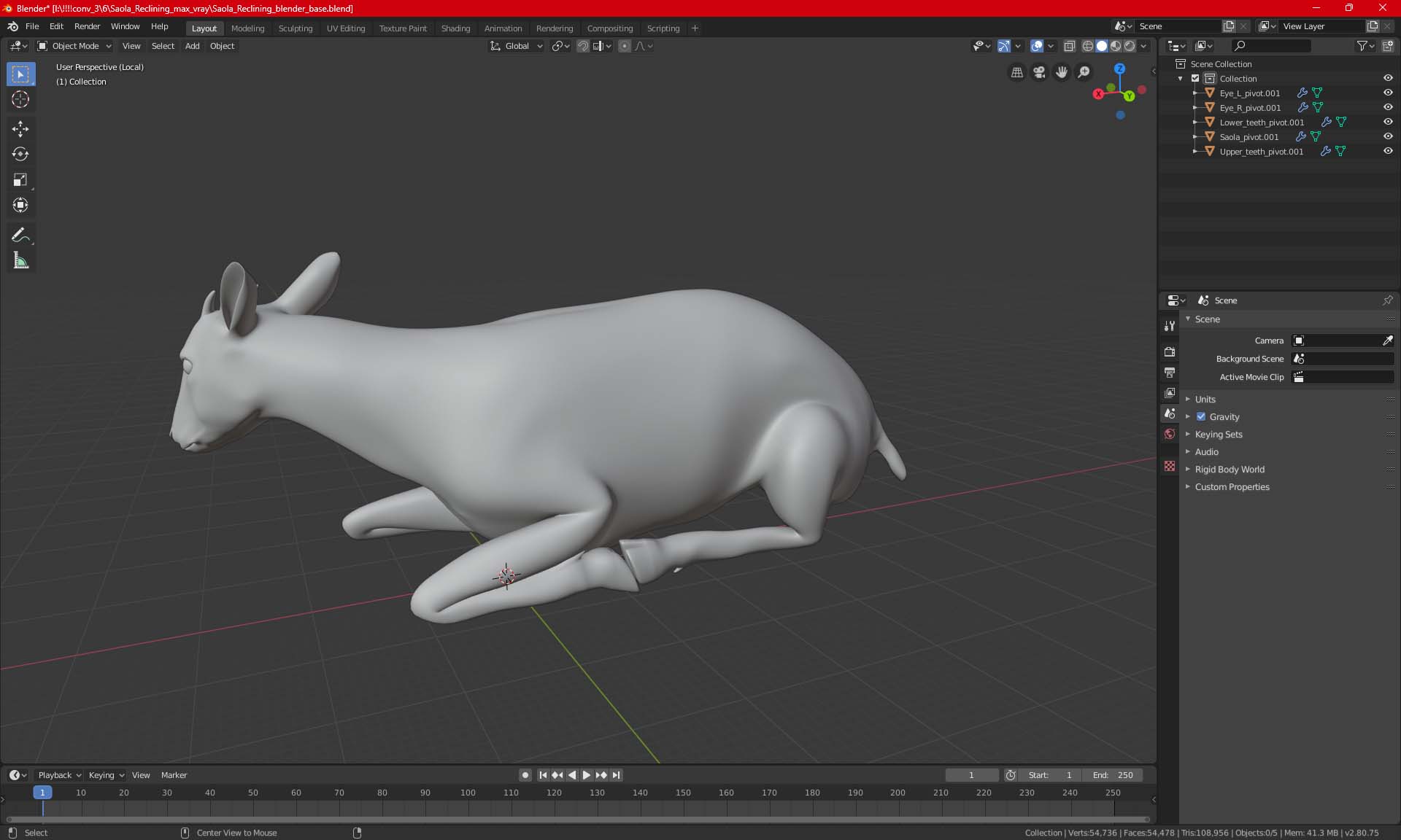 3D model Saola Reclining