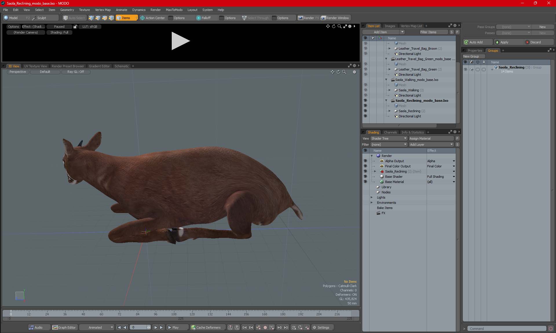 3D model Saola Reclining